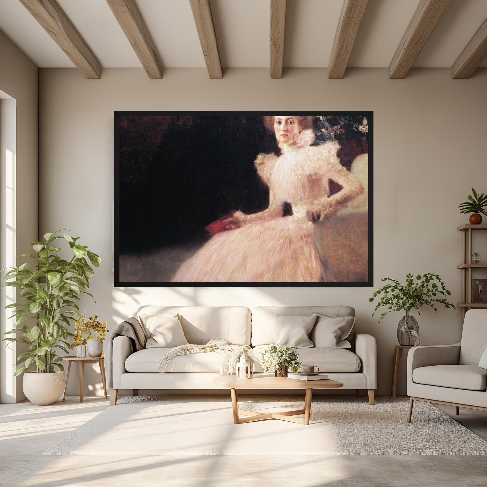 Vászonkép Gustav Klimt Pink Dress mockup 6