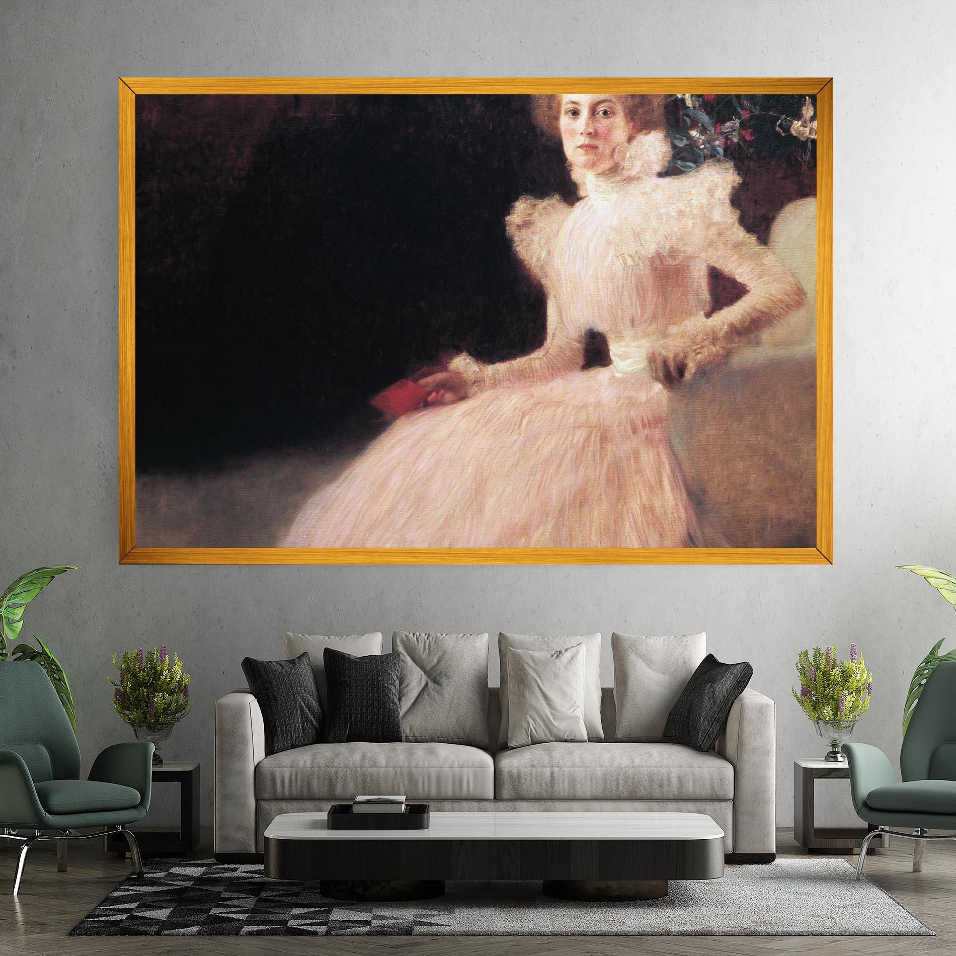 Vászonkép Gustav Klimt Pink Dress mockup 7