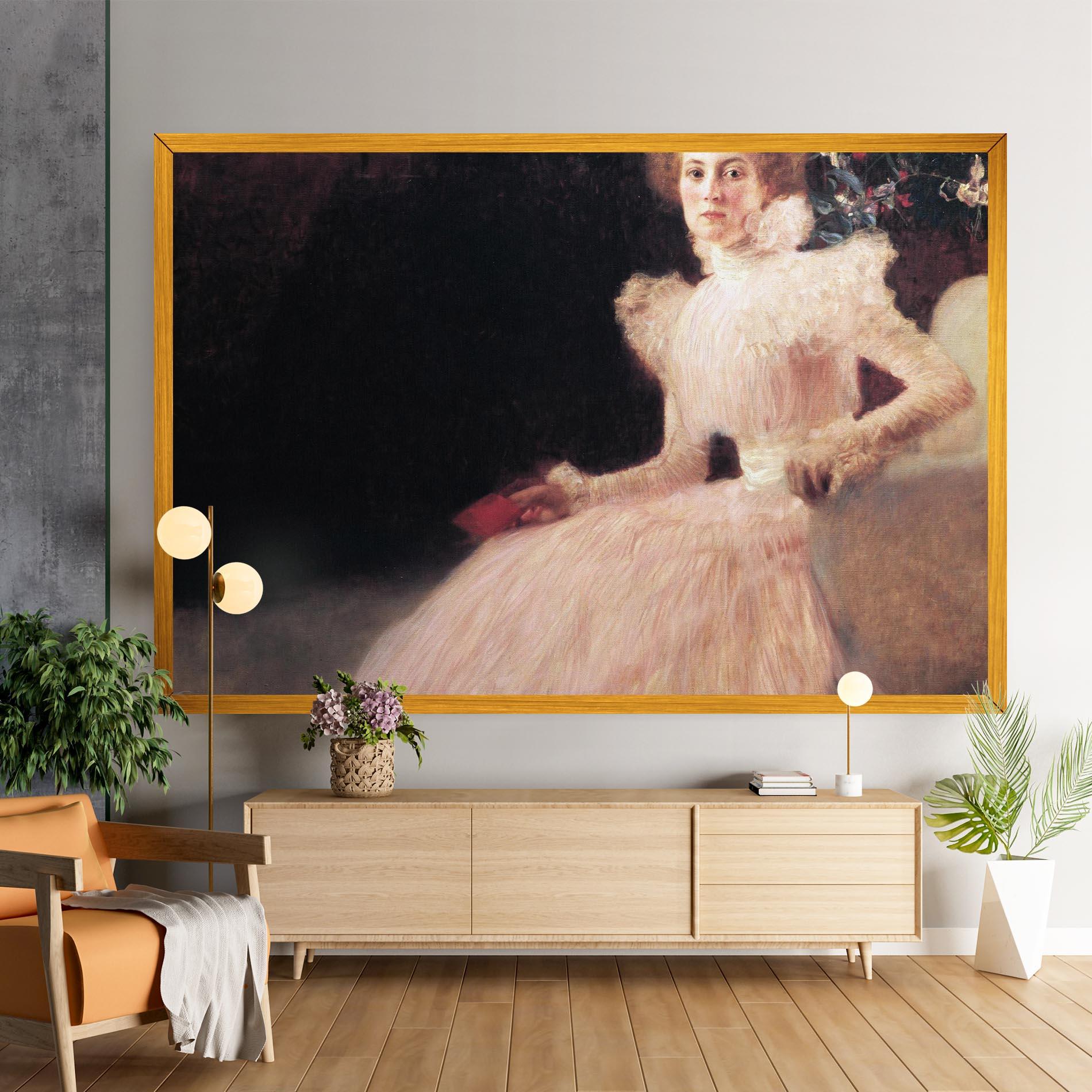 Vászonkép Gustav Klimt Pink Dress mockup 9