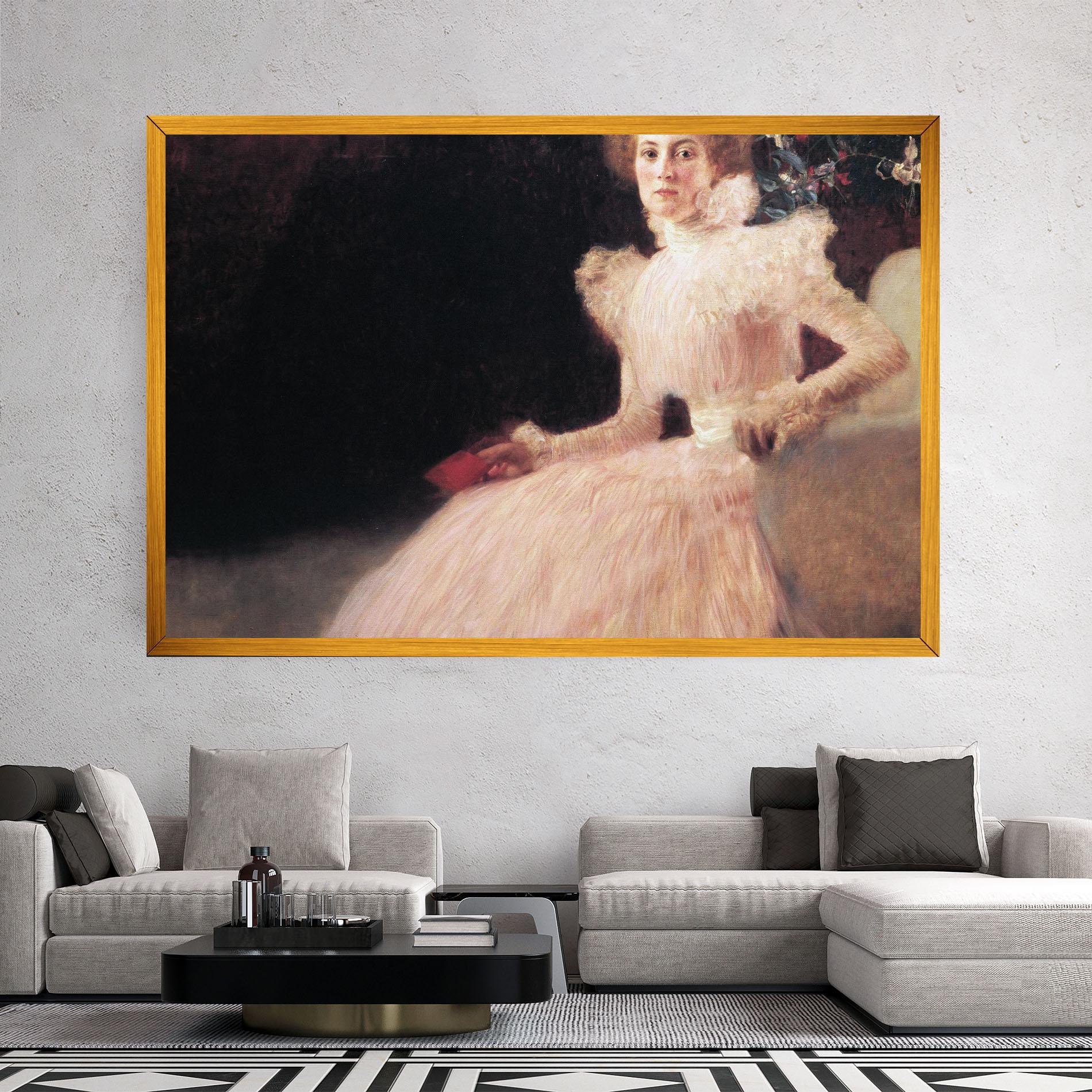 Vászonkép Gustav Klimt Pink Dress mockup 2