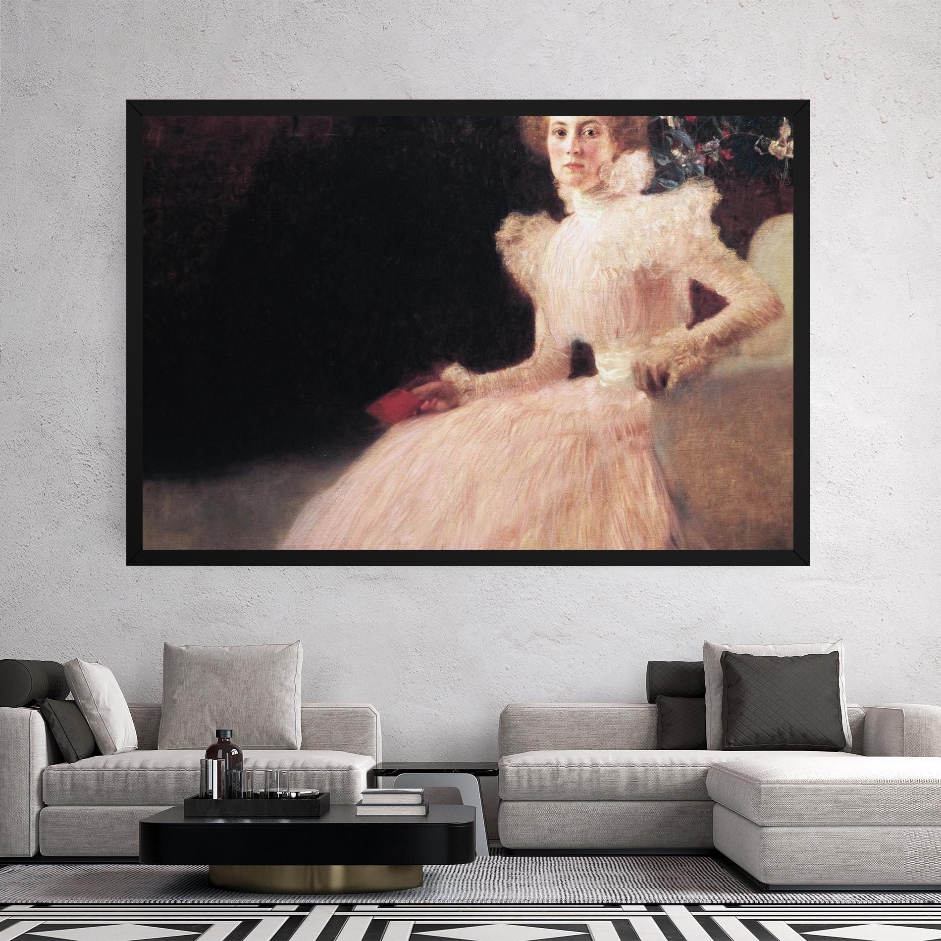 Gustav Klimt Pink Dress mockup 2