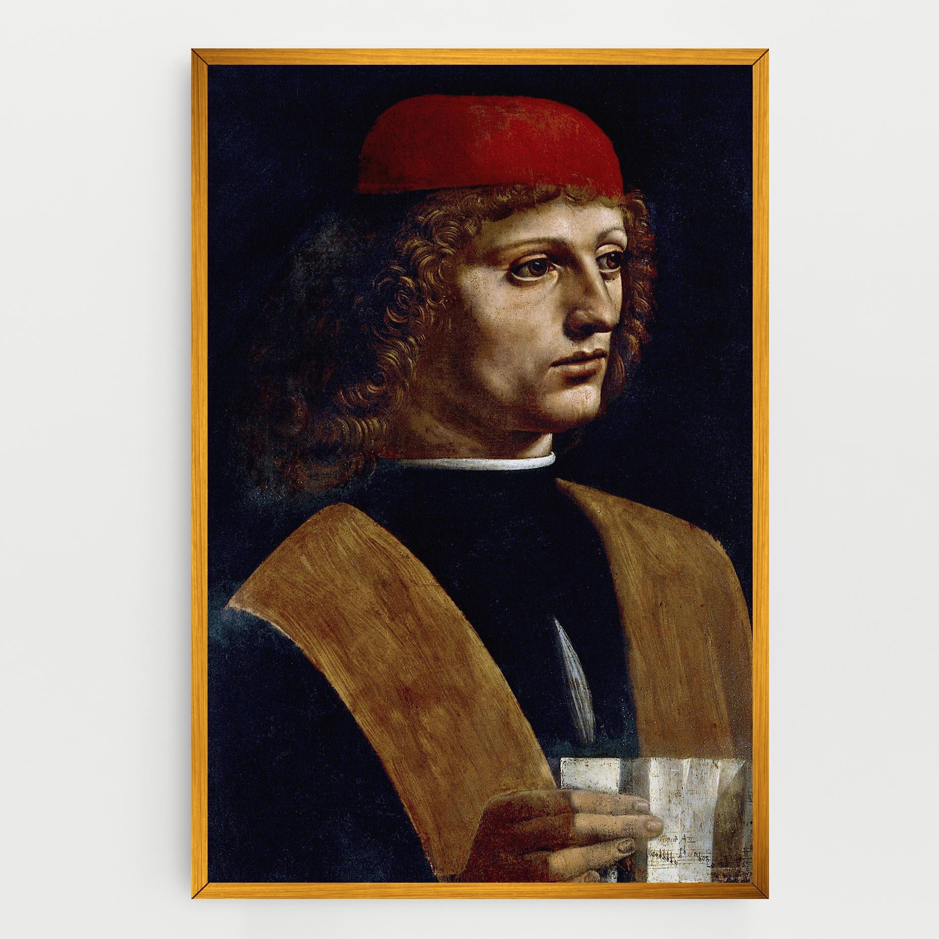 Vászonkép Leonardo Da Vinci's The Portrait Of A Musician mockup 0