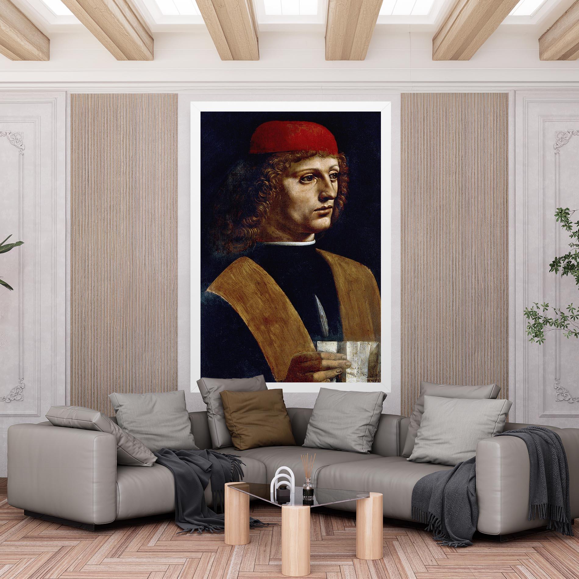 Vászonkép Leonardo Da Vinci's The Portrait Of A Musician mockup 6