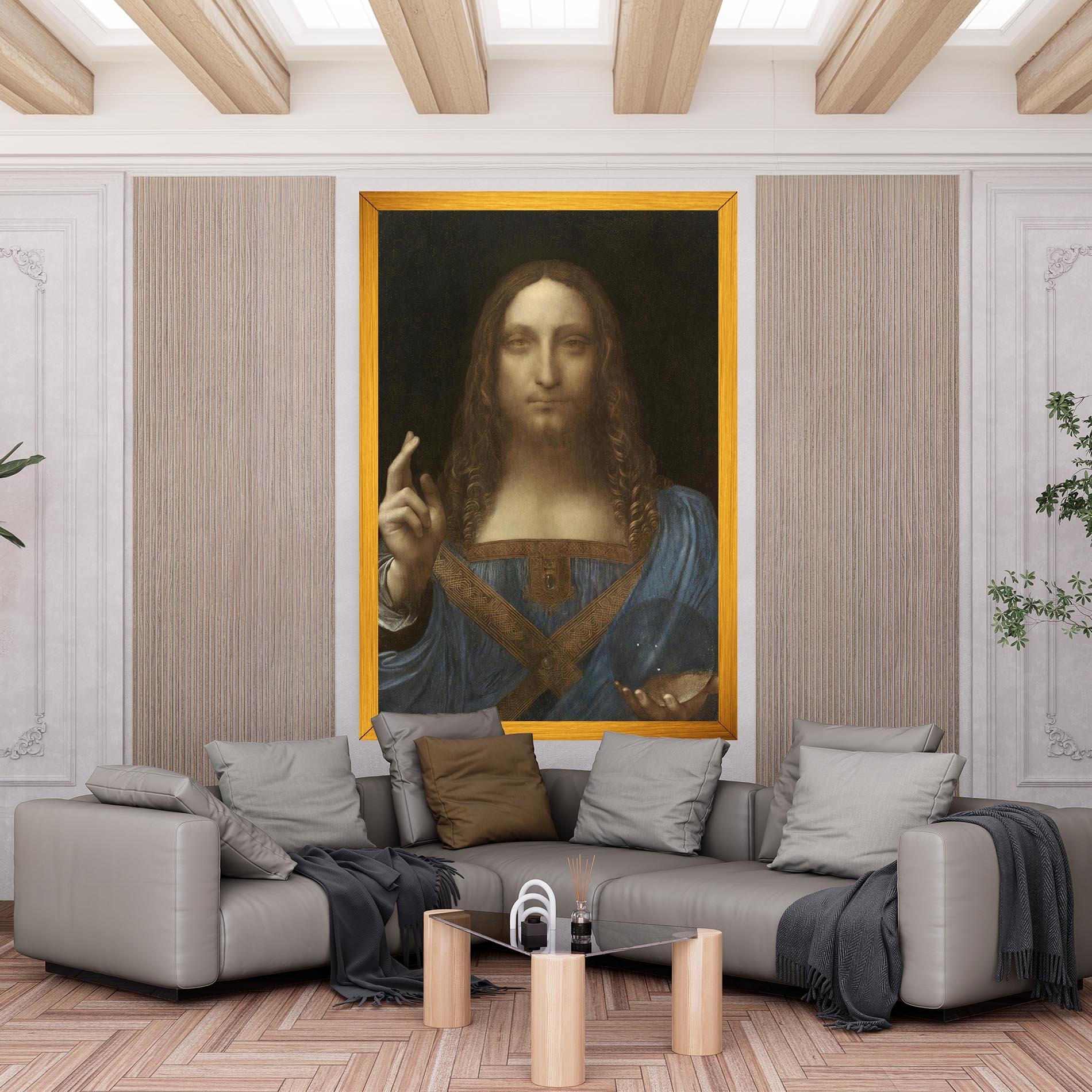 Vászonkép Leonardo Da Vinci Salvator Mundi mockup 6