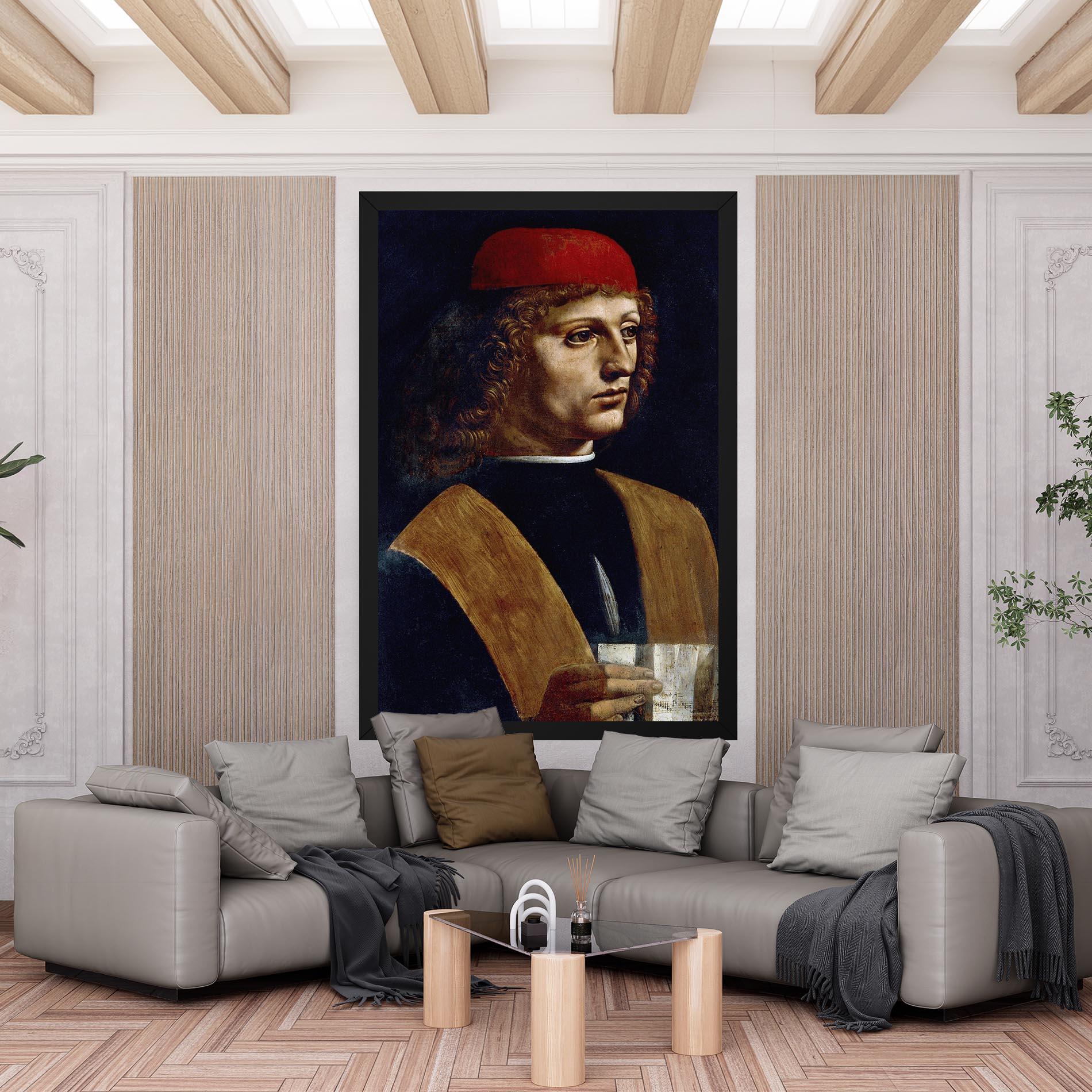 Vászonkép Leonardo Da Vinci's The Portrait Of A Musician mockup 6