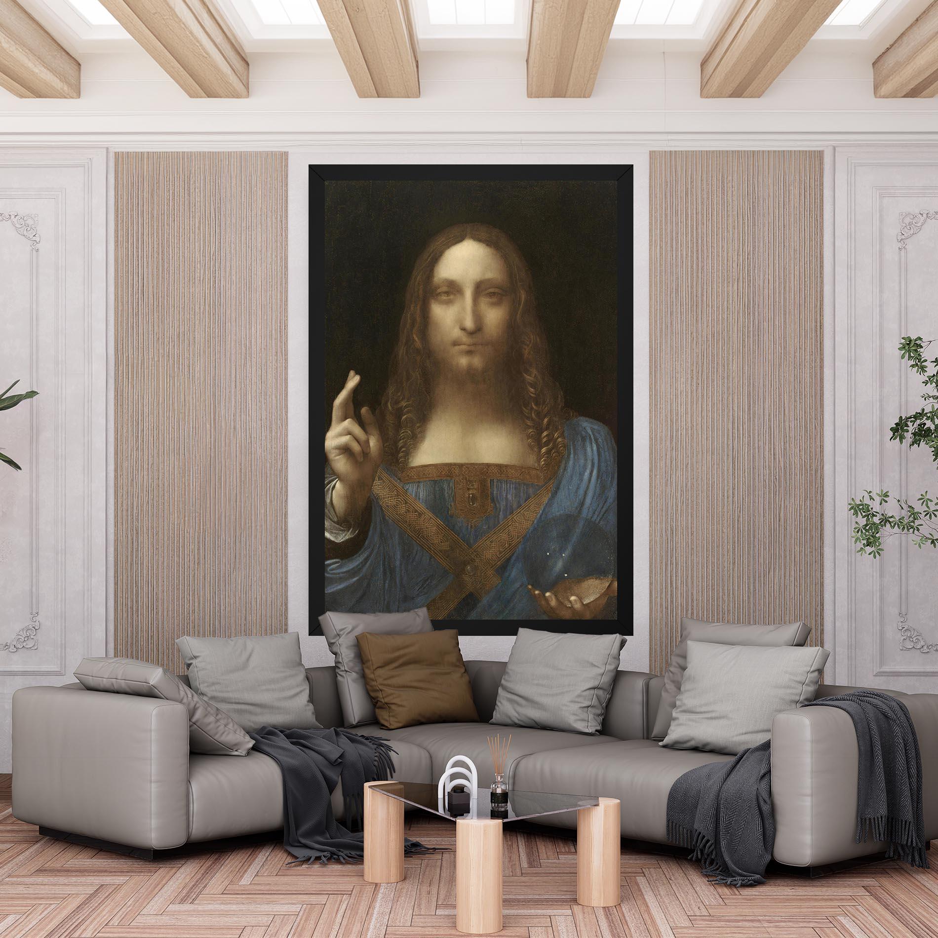 Vászonkép Leonardo Da Vinci Salvator Mundi mockup 6