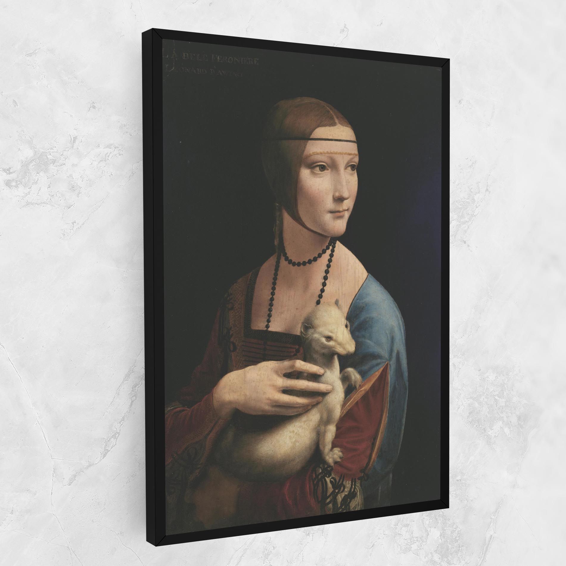 Lady With An Ermine Leonardo Da Vinci mockup 1