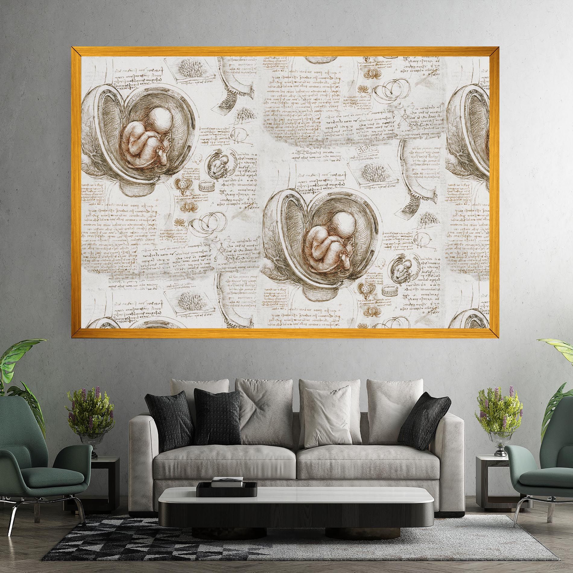 Leonardo Studies Of The Foetus mockup 7