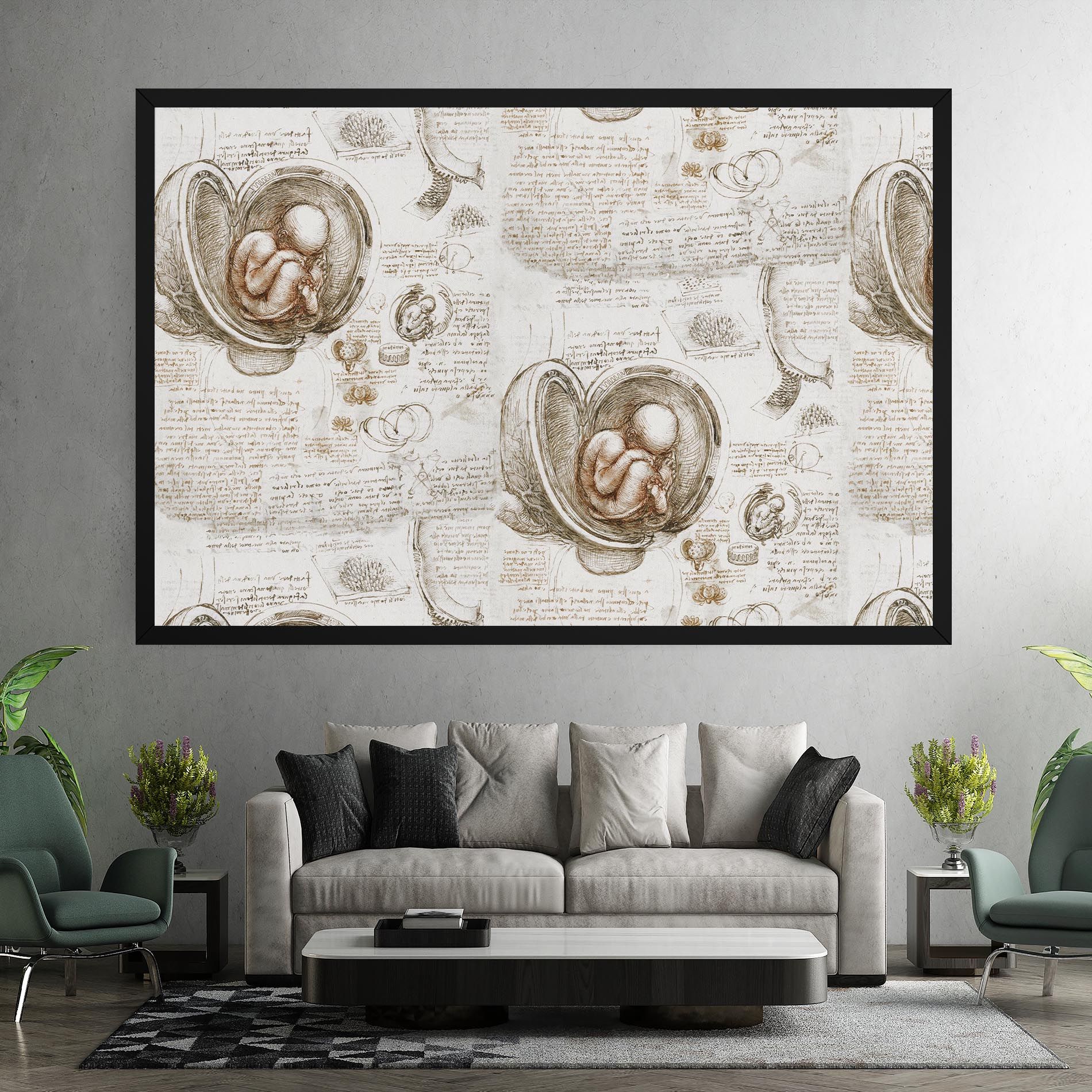 Leonardo Studies Of The Foetus mockup 7
