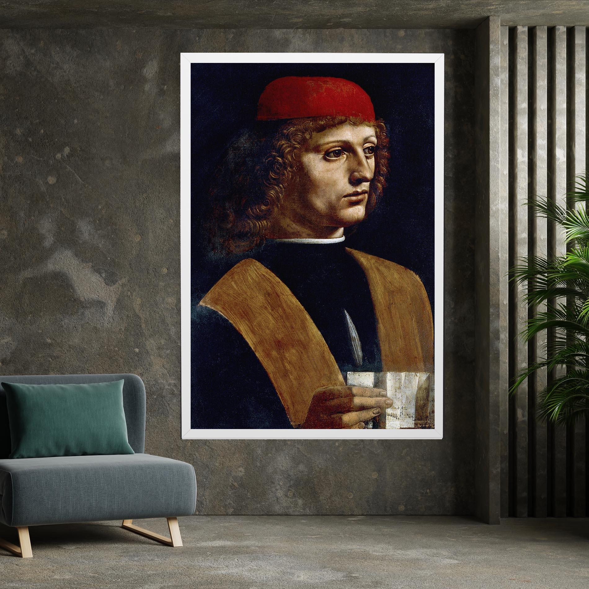 Vászonkép Leonardo Da Vinci's The Portrait Of A Musician mockup 7