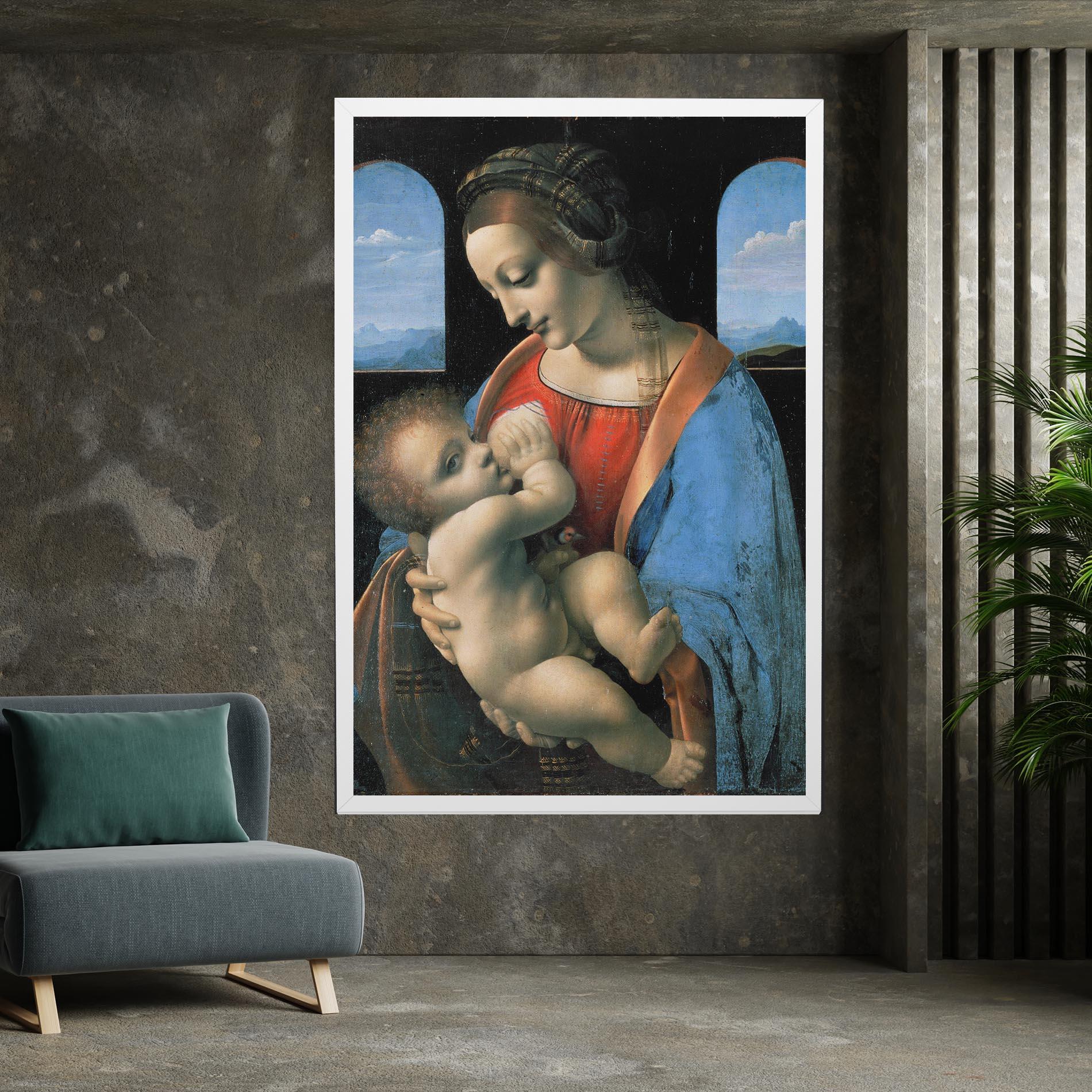 Vászonkép Leonardo Da Vinci Attributed Madonna Litta mockup 7
