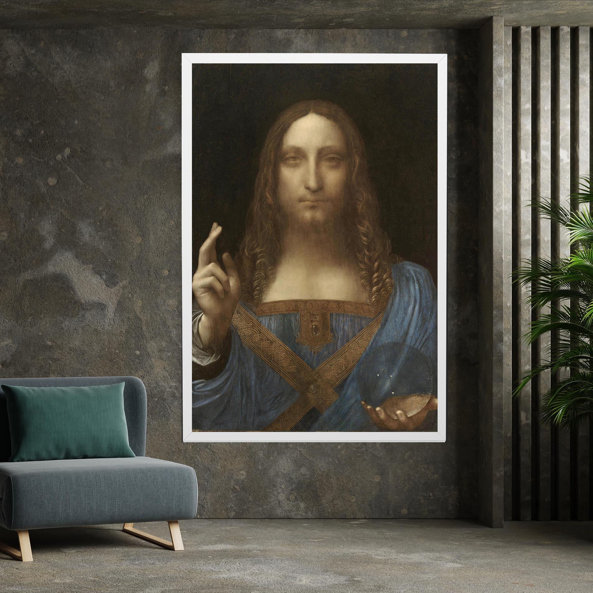 Vászonkép Leonardo Da Vinci Salvator Mundi mockup 7