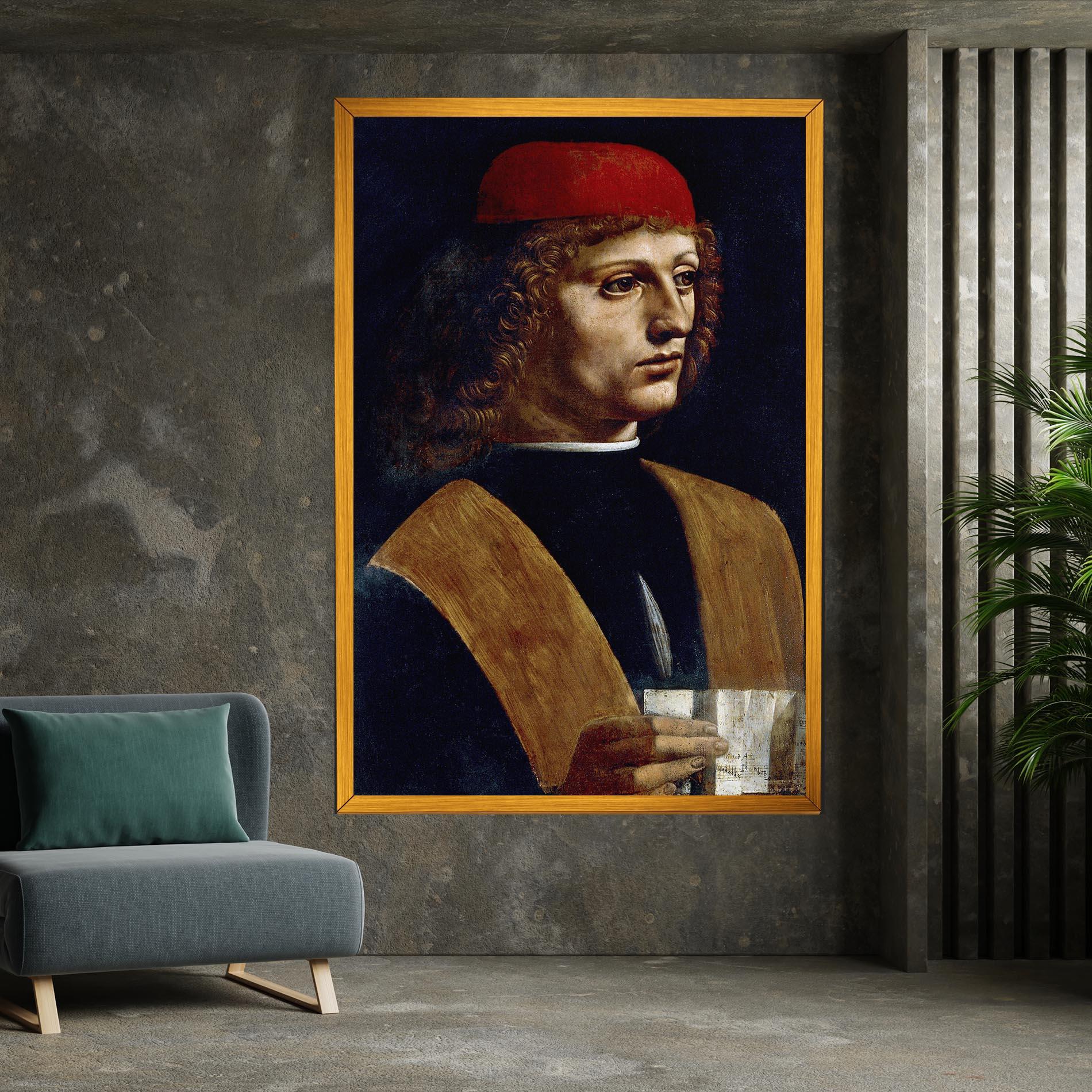 Vászonkép Leonardo Da Vinci's The Portrait Of A Musician mockup 7