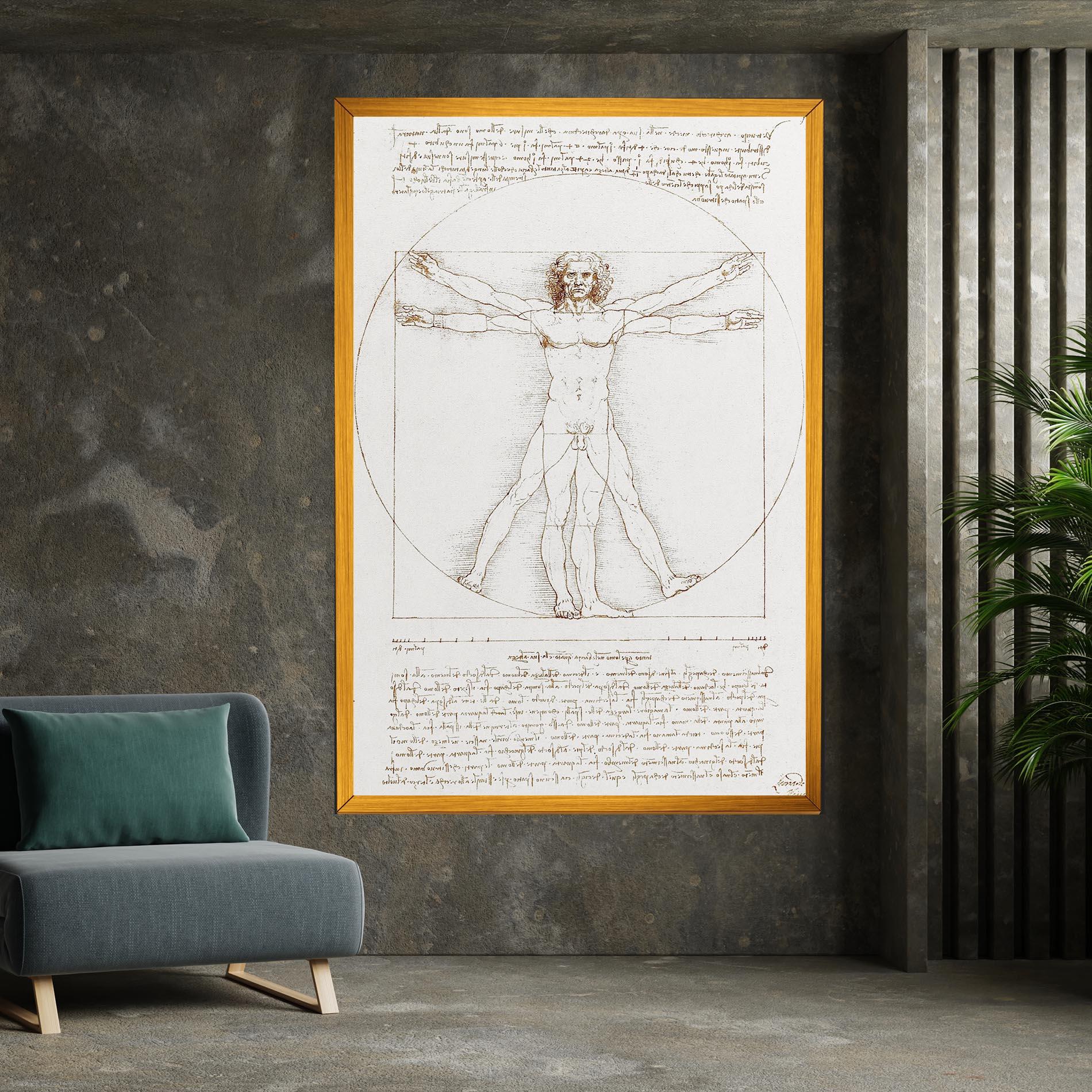 Vászonkép Leonardo Da Vinci's Vitruvian Man mockup 7