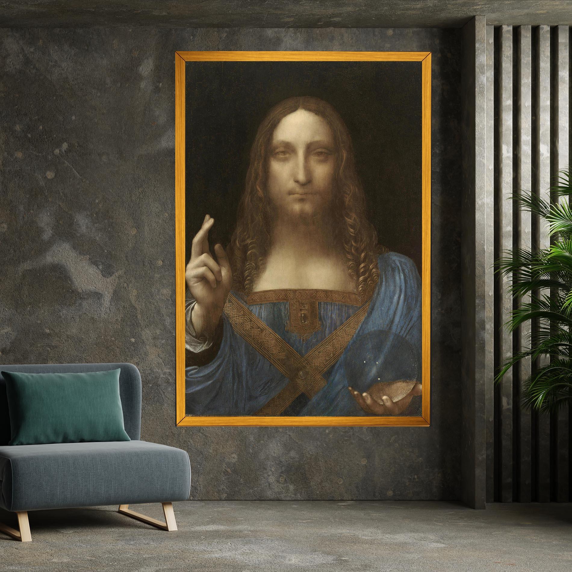 Vászonkép Leonardo Da Vinci Salvator Mundi mockup 7