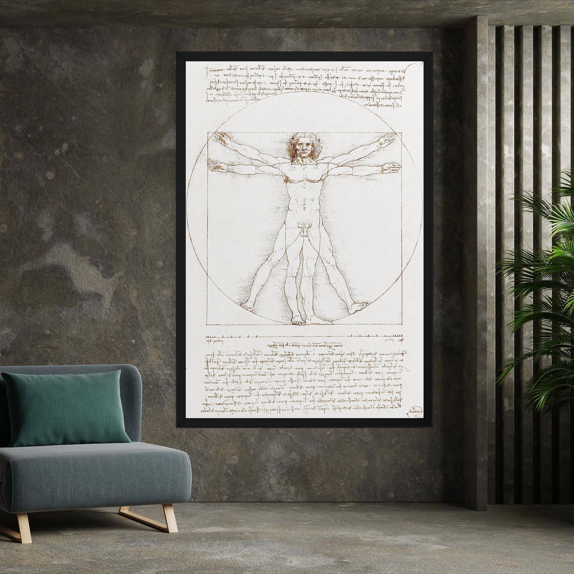 Vászonkép Leonardo Da Vinci's Vitruvian Man mockup 7