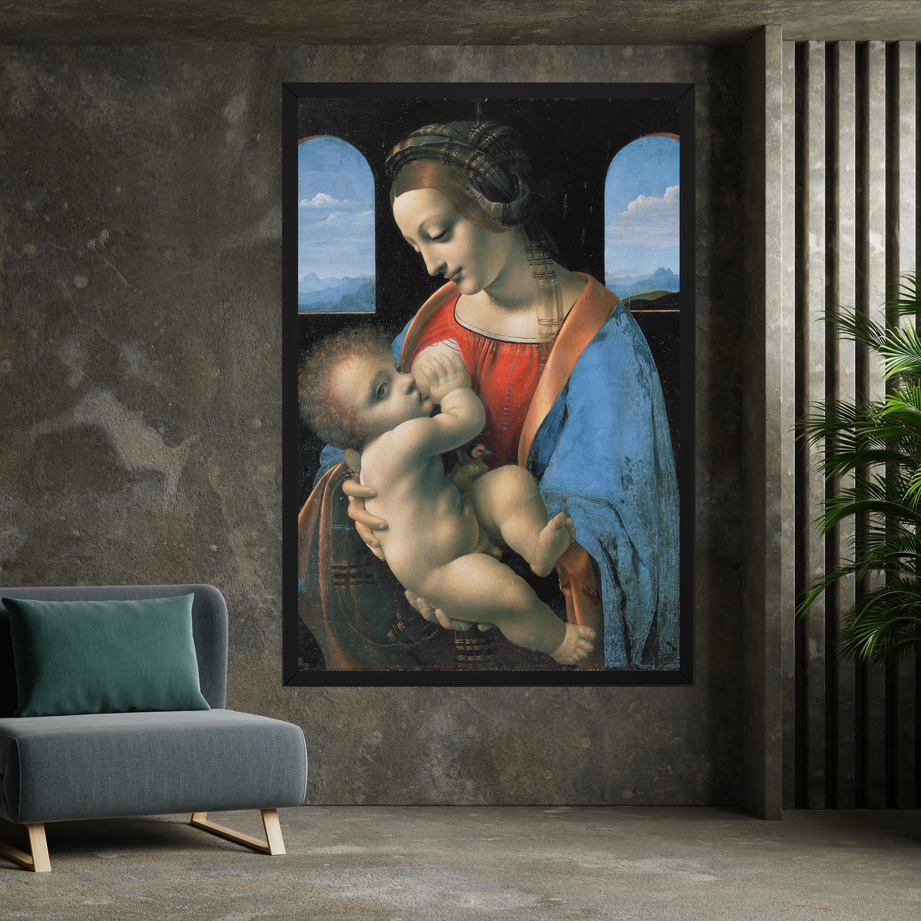 Vászonkép Leonardo Da Vinci Attributed Madonna Litta mockup 7