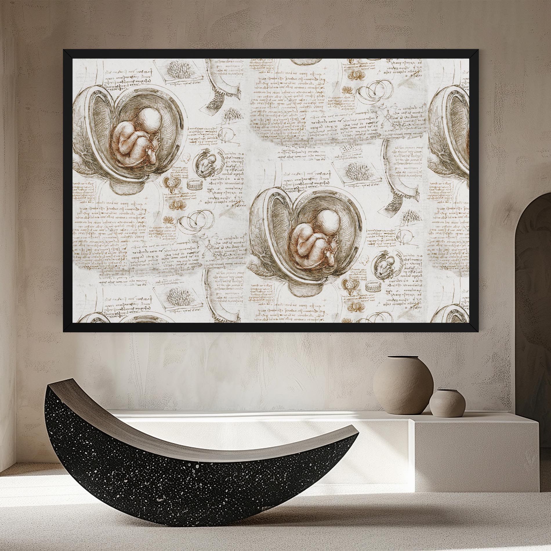 Leonardo Studies Of The Foetus mockup 8