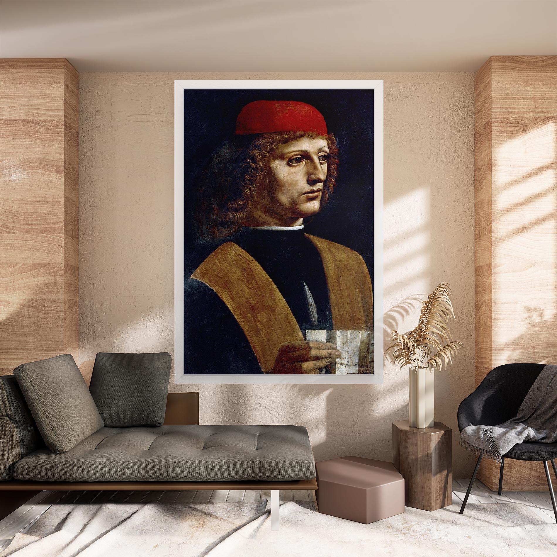 Vászonkép Leonardo Da Vinci's The Portrait Of A Musician mockup 8