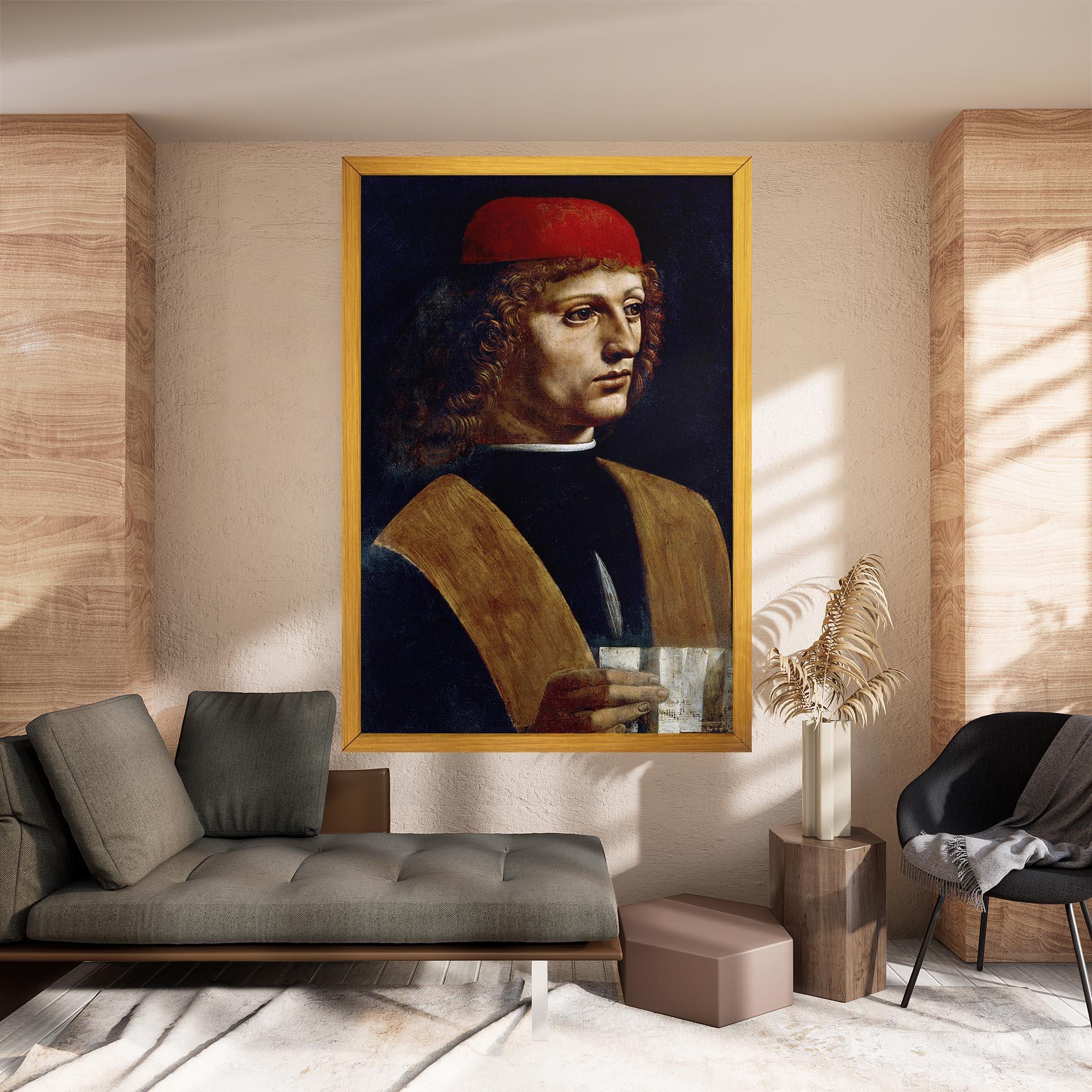 Vászonkép Leonardo Da Vinci's The Portrait Of A Musician mockup 8