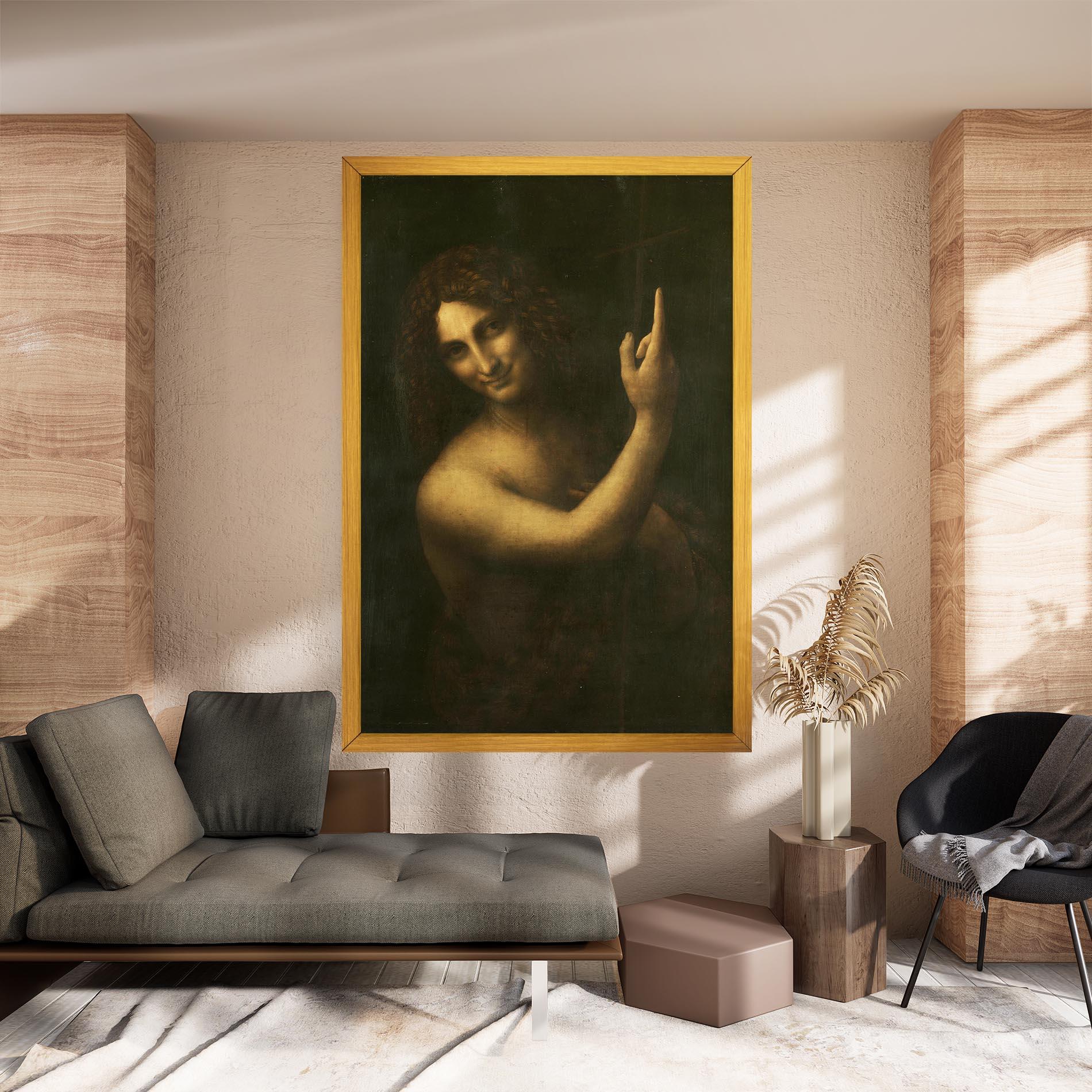 Vászonkép Seonardo Da Vinci Saint John The Baptist mockup 8