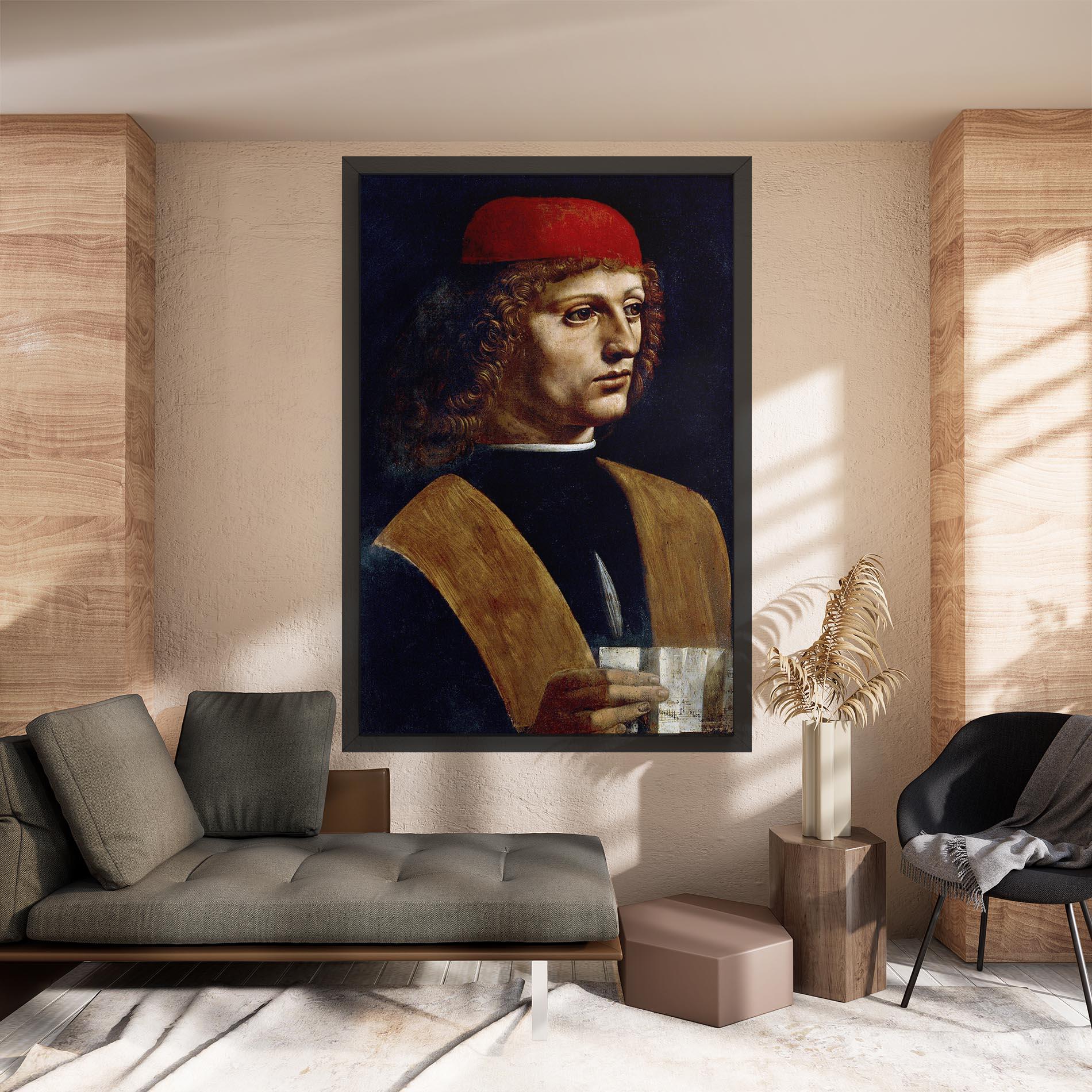 Vászonkép Leonardo Da Vinci's The Portrait Of A Musician mockup 8