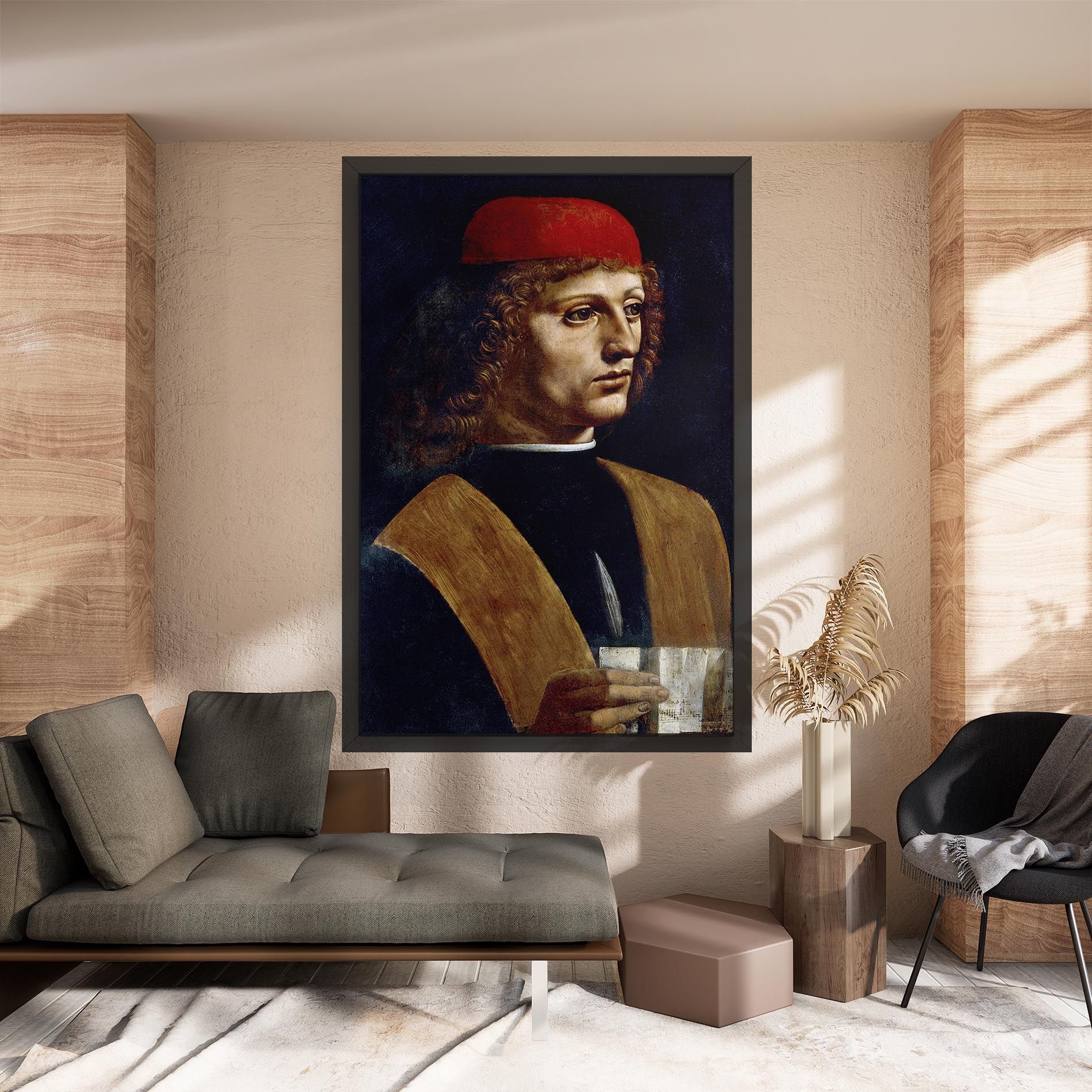 Leonardo Da Vinci's The Portrait Of A Musician mockup 8
