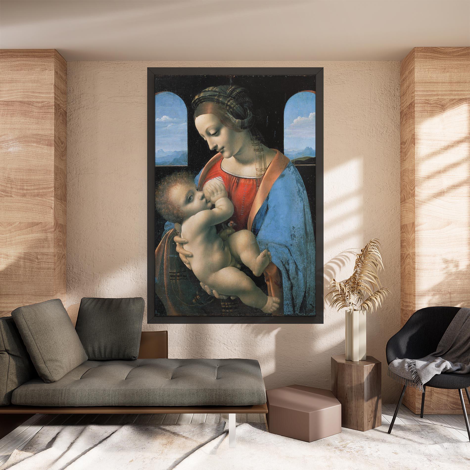 Vászonkép Leonardo Da Vinci Attributed Madonna Litta mockup 8