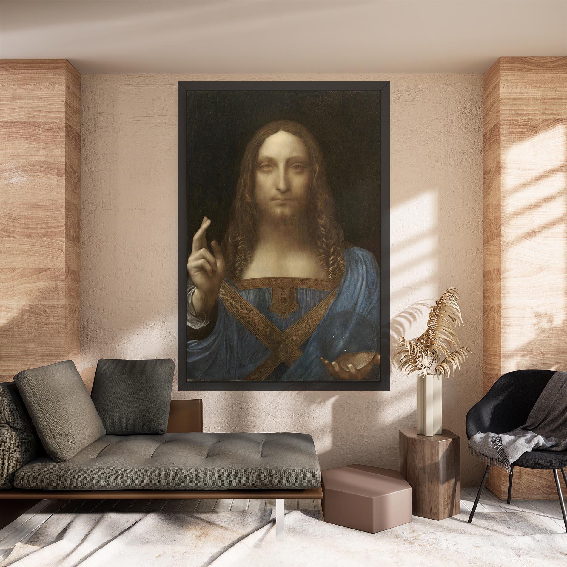 Vászonkép Leonardo Da Vinci Salvator Mundi mockup 8