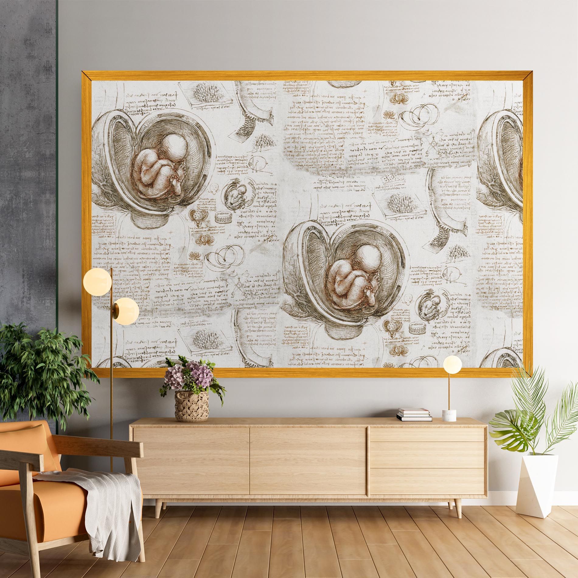 Leonardo Studies Of The Foetus mockup 9