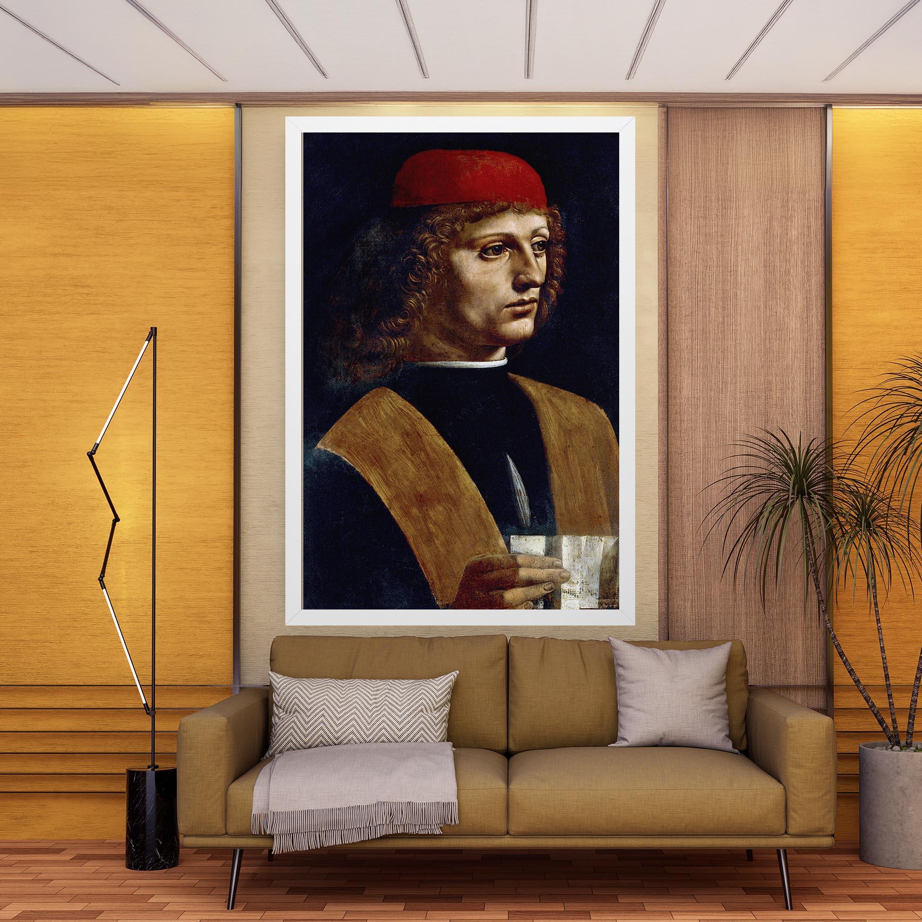 Vászonkép Leonardo Da Vinci's The Portrait Of A Musician mockup 9