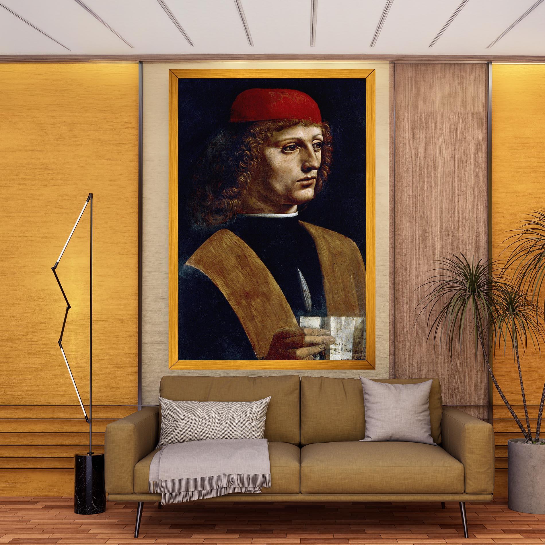 Vászonkép Leonardo Da Vinci's The Portrait Of A Musician mockup 9