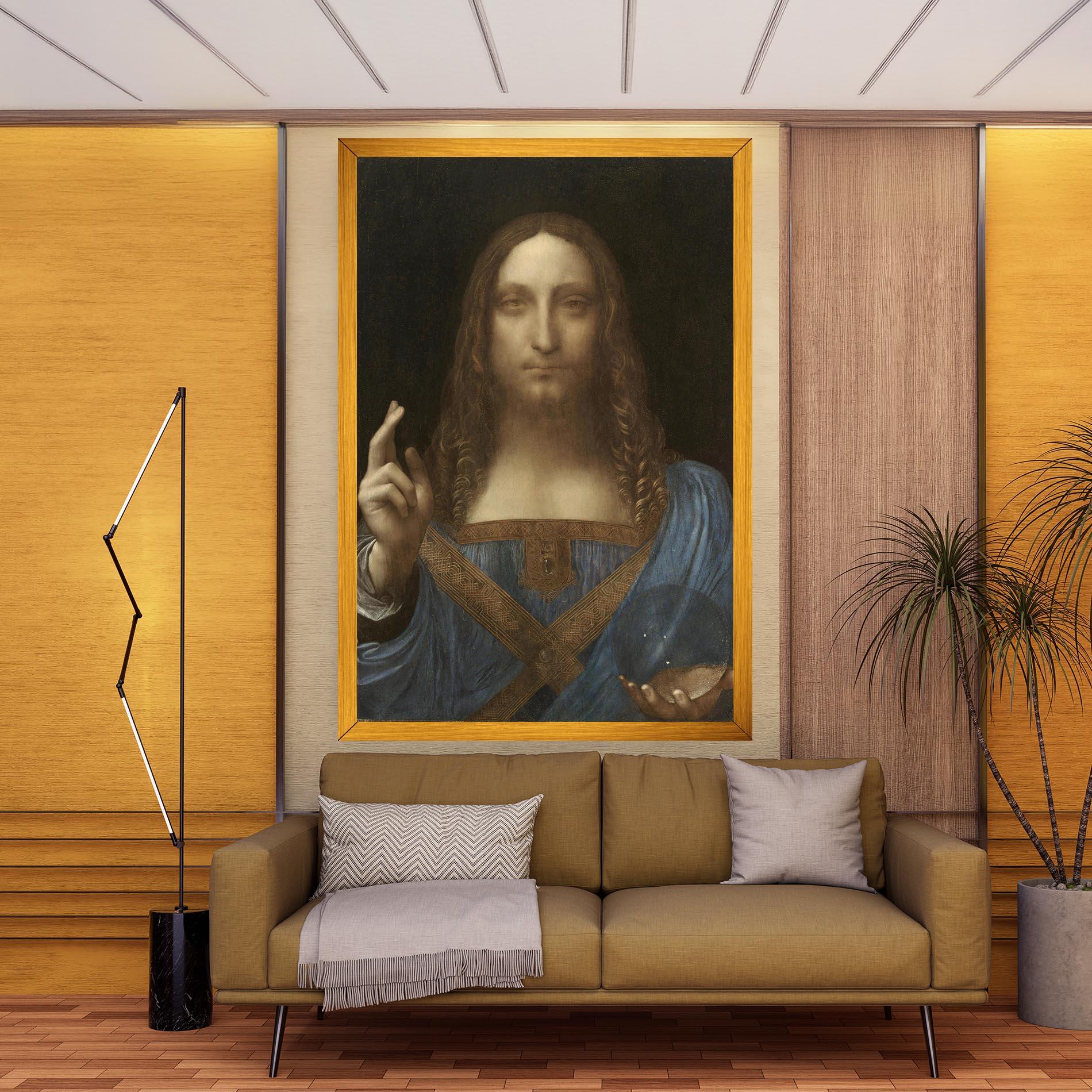 Vászonkép Leonardo Da Vinci Salvator Mundi mockup 9