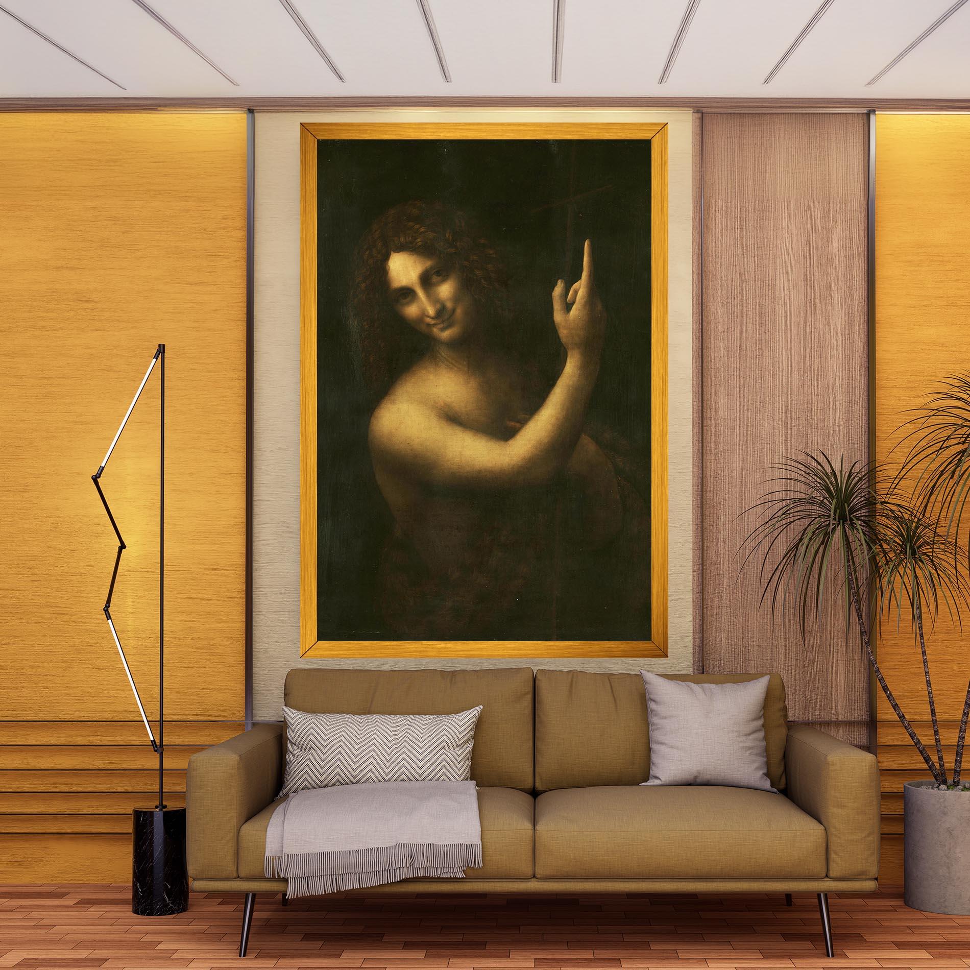 Vászonkép Seonardo Da Vinci Saint John The Baptist mockup 9