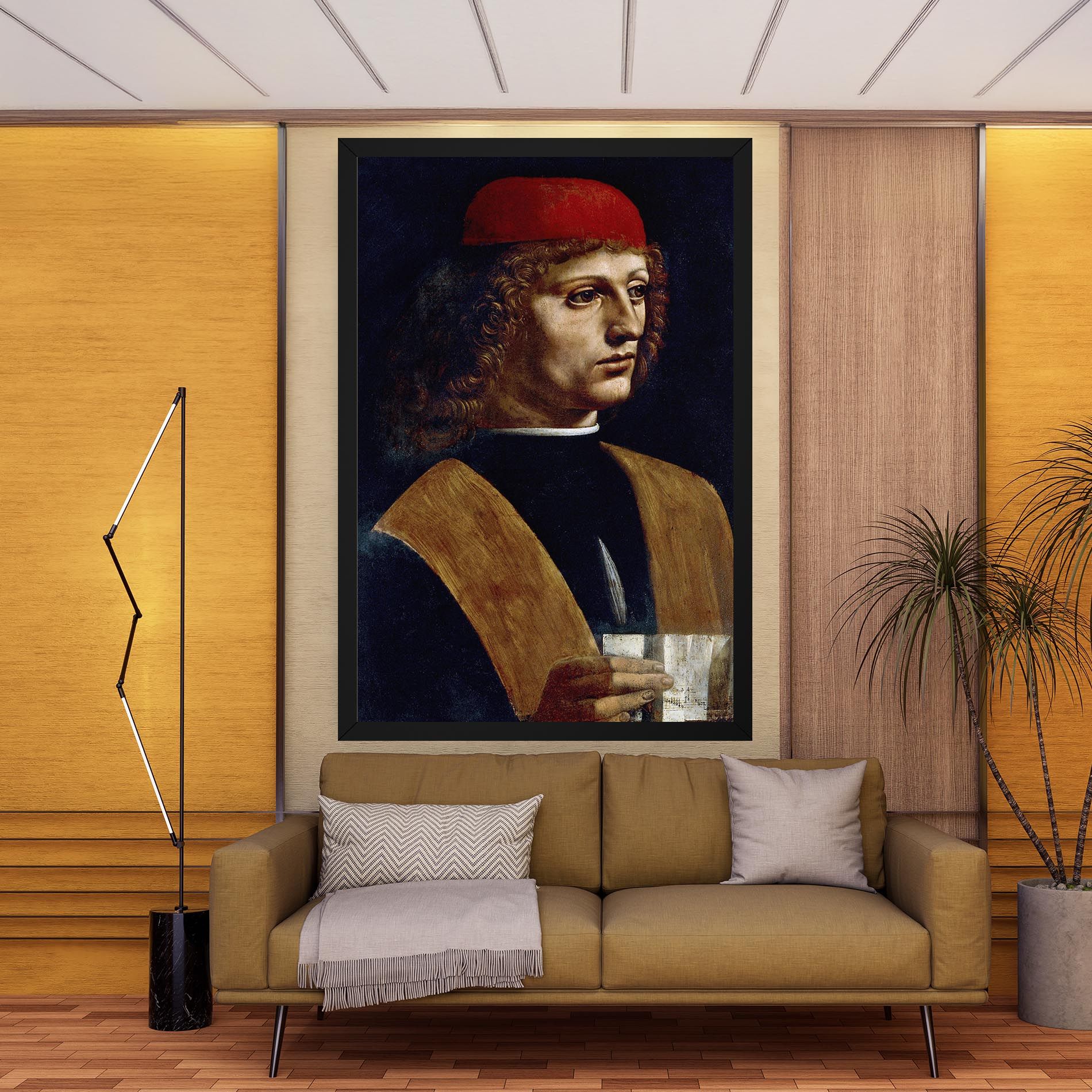 Leonardo Da Vinci's The Portrait Of A Musician mockup 9
