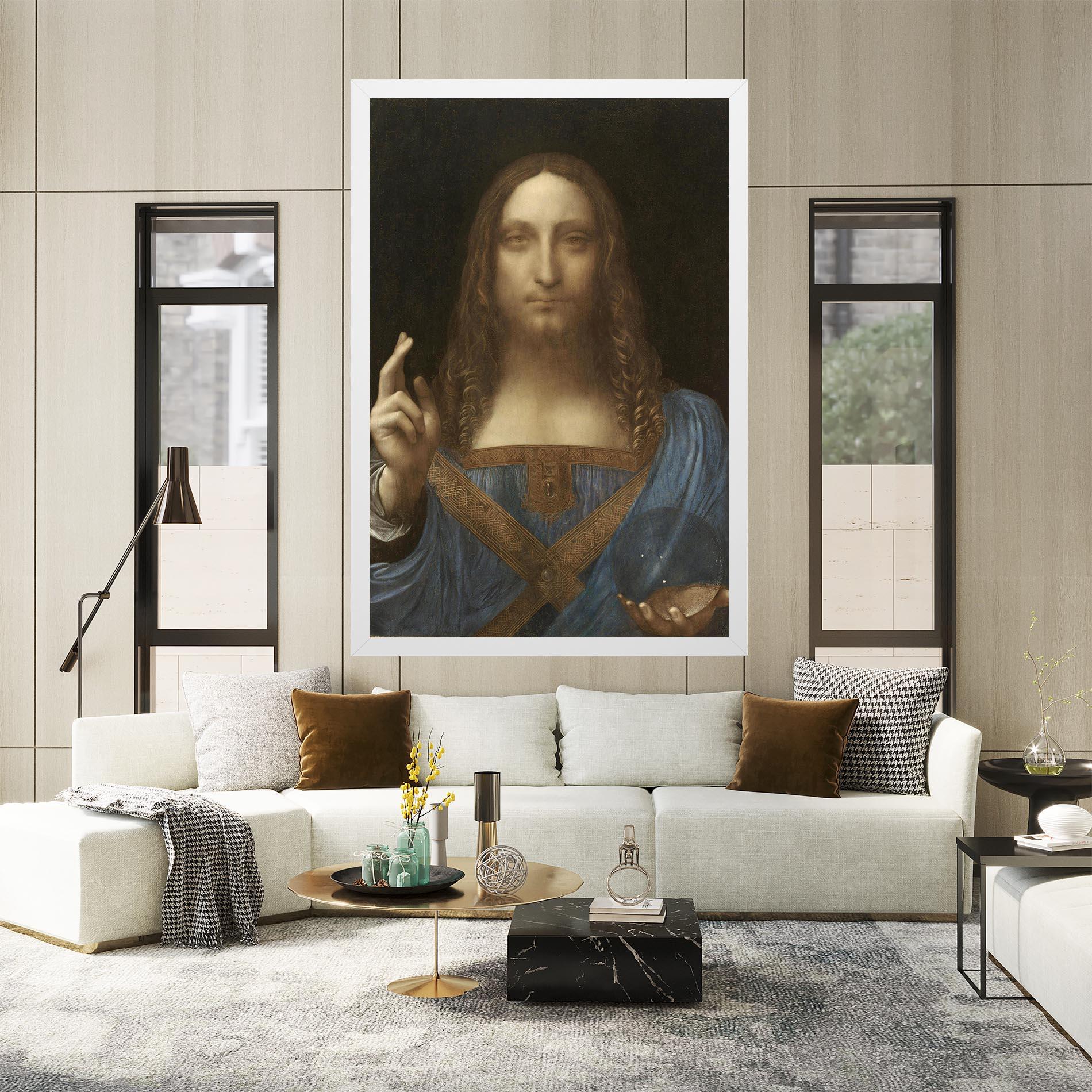 Vászonkép Leonardo Da Vinci Salvator Mundi mockup 2