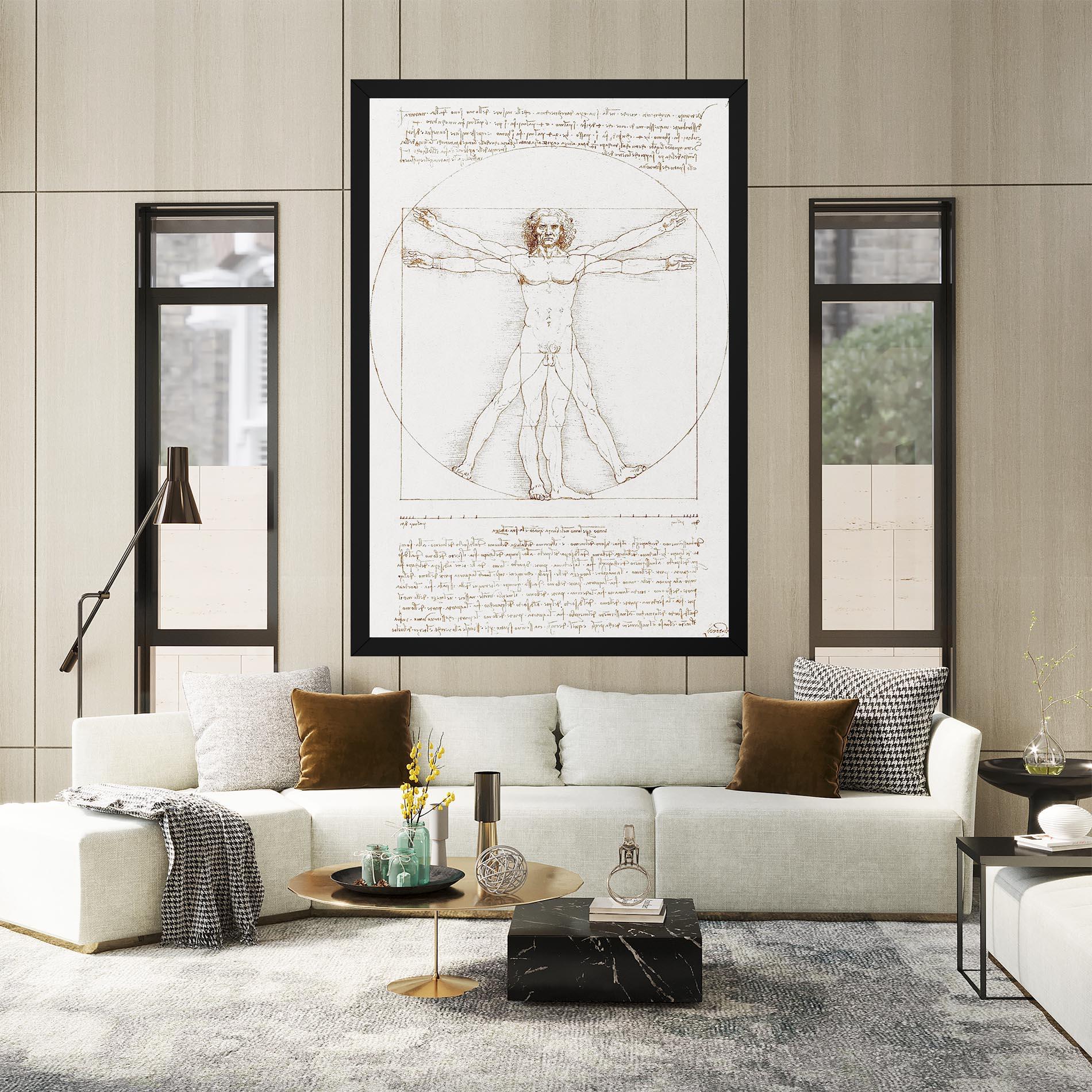 Vászonkép Leonardo Da Vinci's Vitruvian Man mockup 2