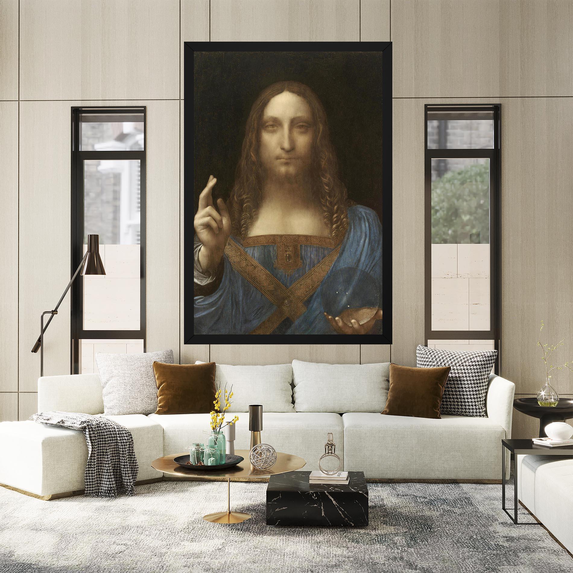 Vászonkép Leonardo Da Vinci Salvator Mundi mockup 2