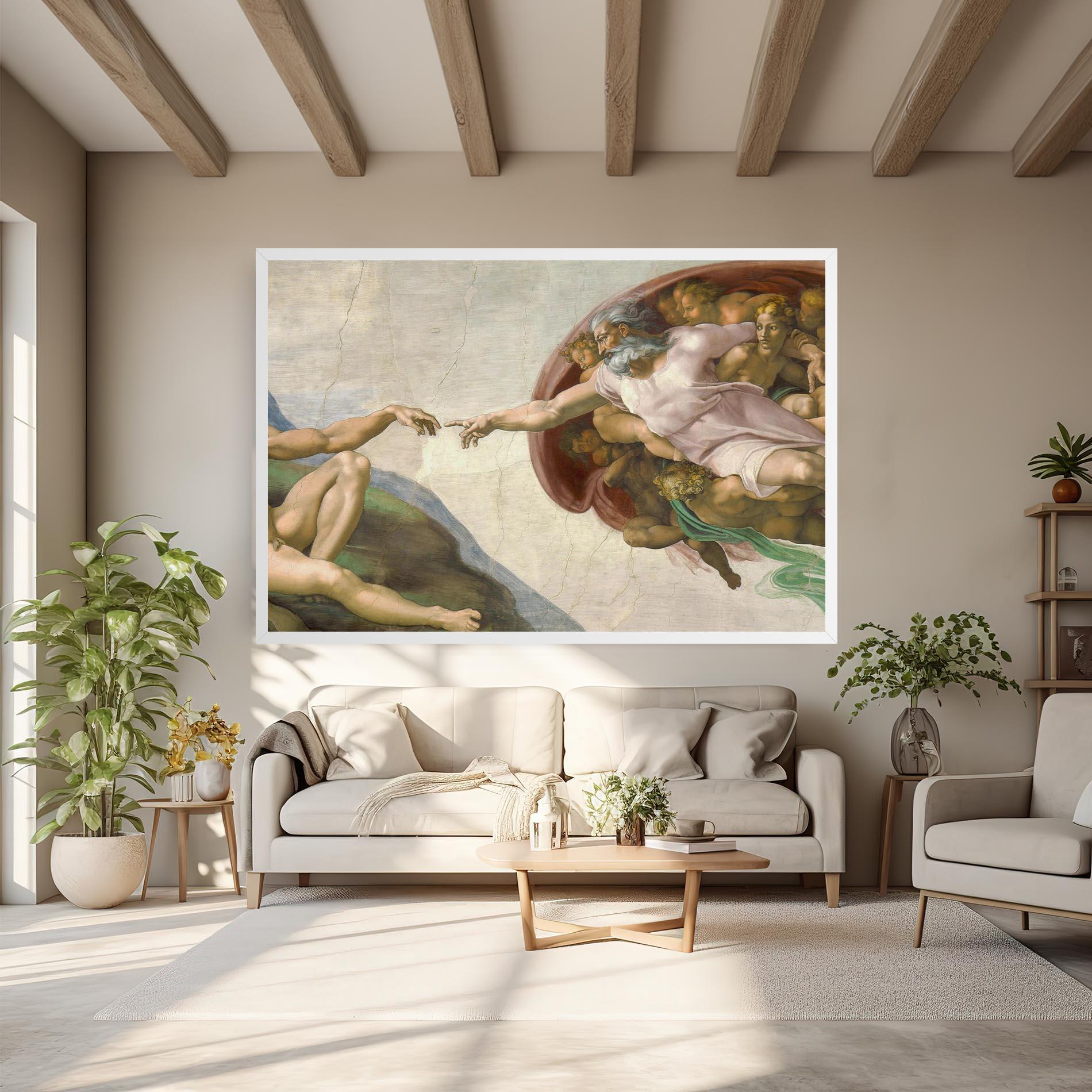 Vászonkép The Creation Of Adam mockup 6