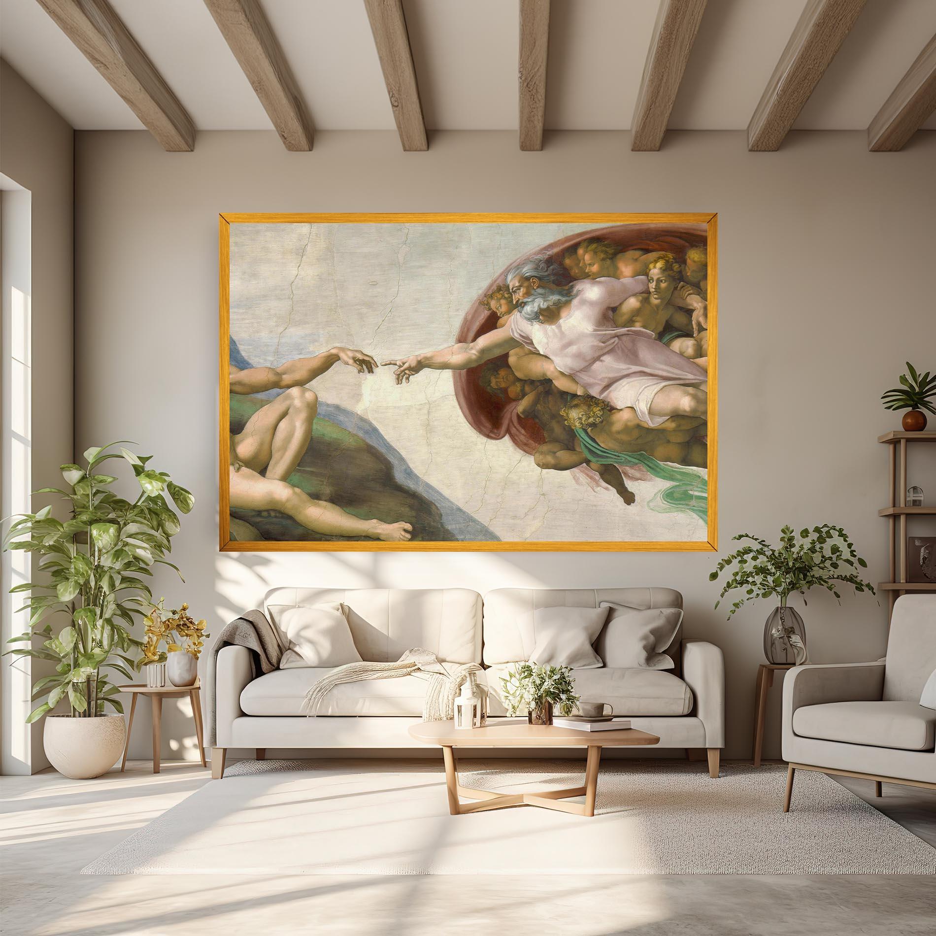 Vászonkép The Creation Of Adam mockup 6