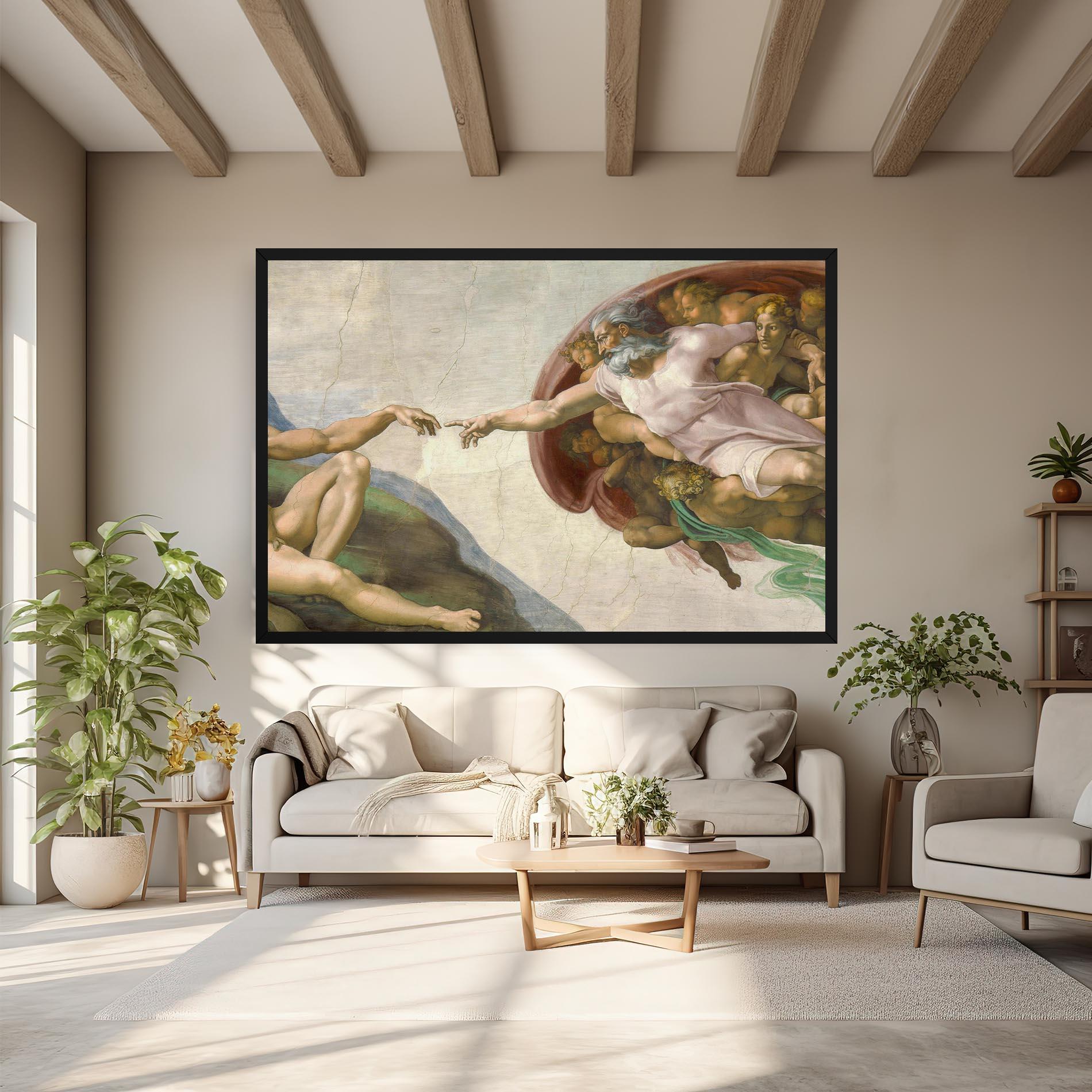 Vászonkép The Creation Of Adam mockup 6