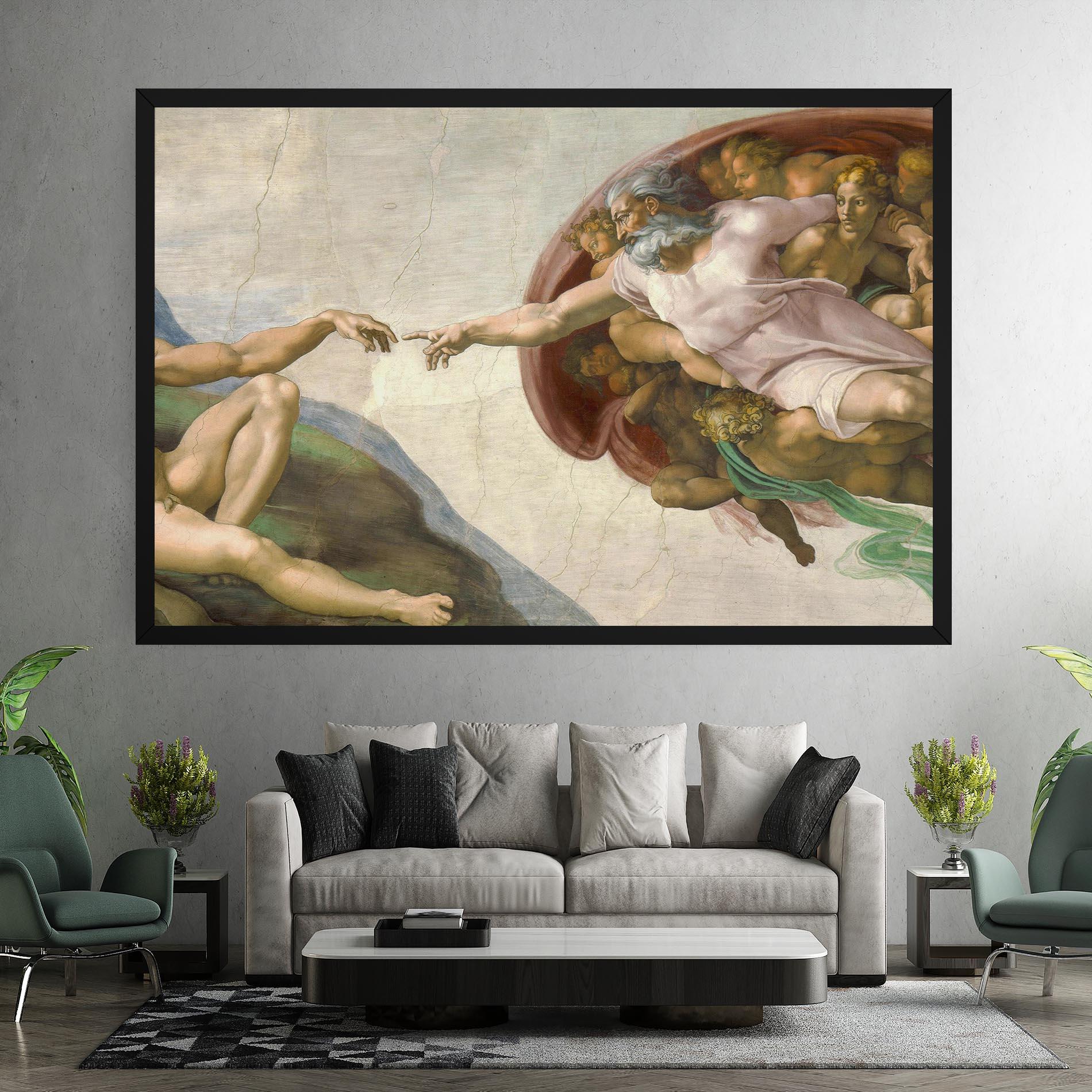Vászonkép The Creation Of Adam mockup 7