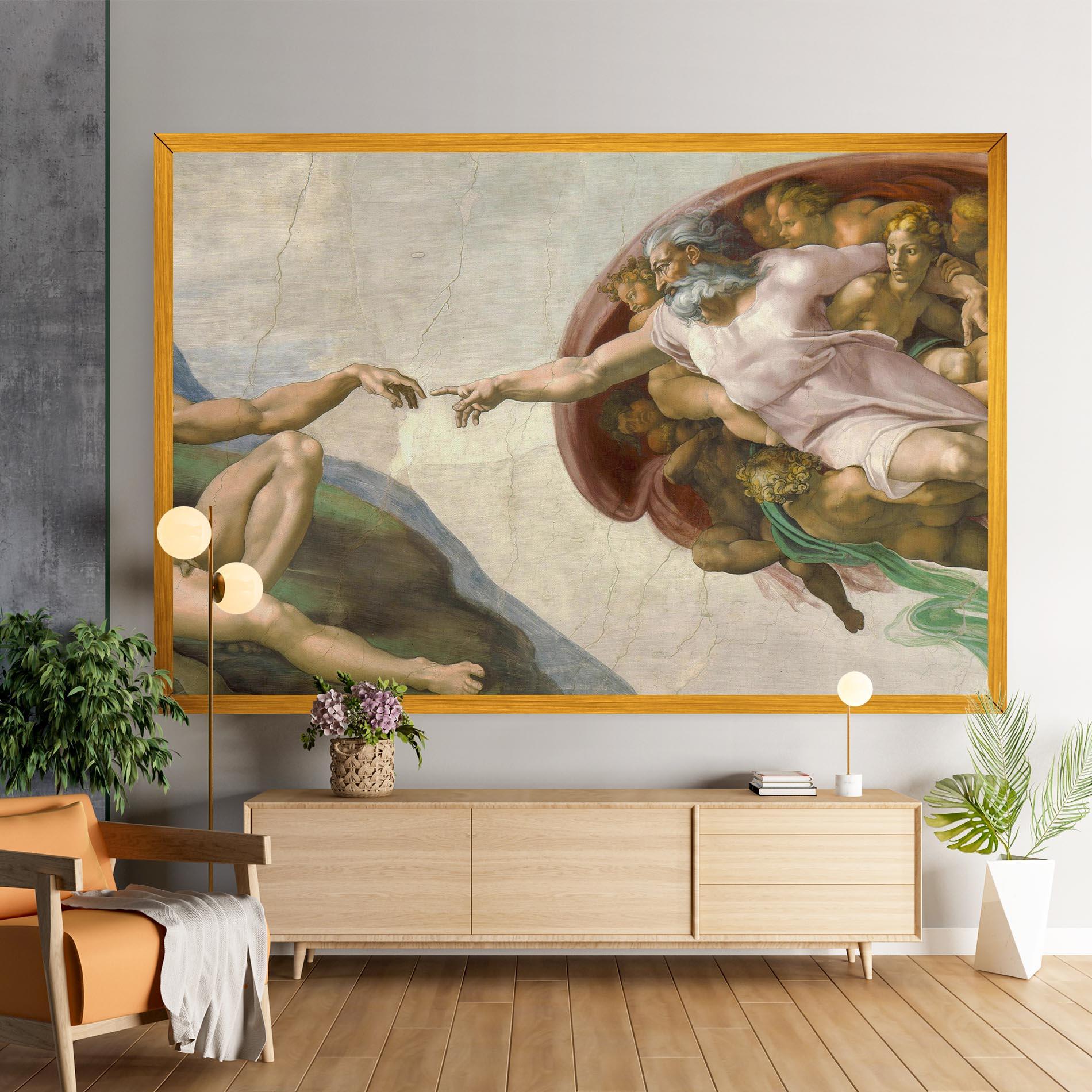 Vászonkép The Creation Of Adam mockup 9