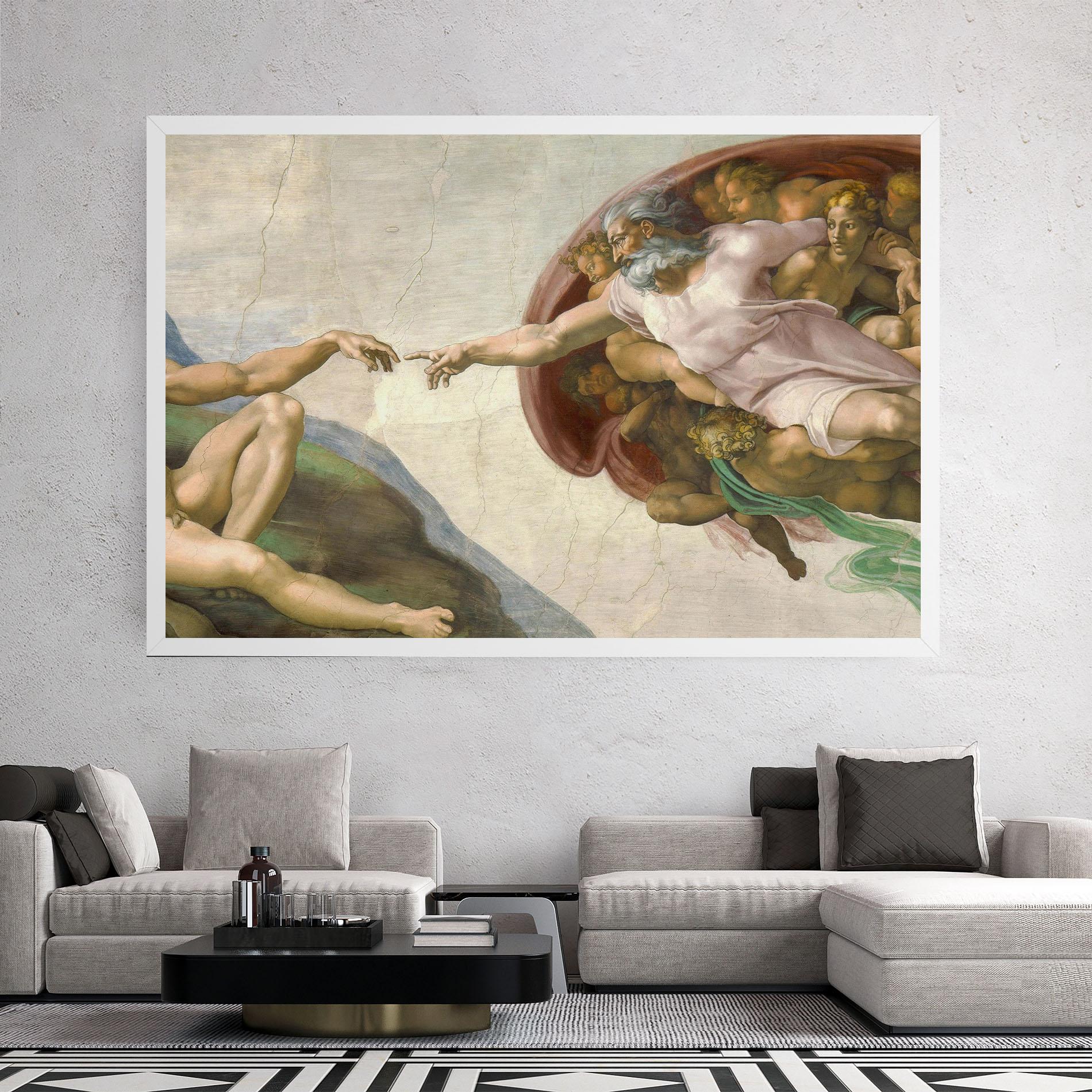 Vászonkép The Creation Of Adam mockup 2