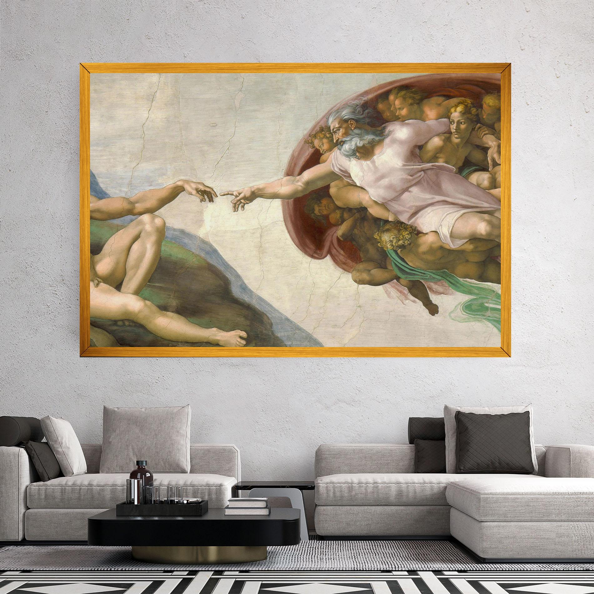 Vászonkép The Creation Of Adam mockup 2