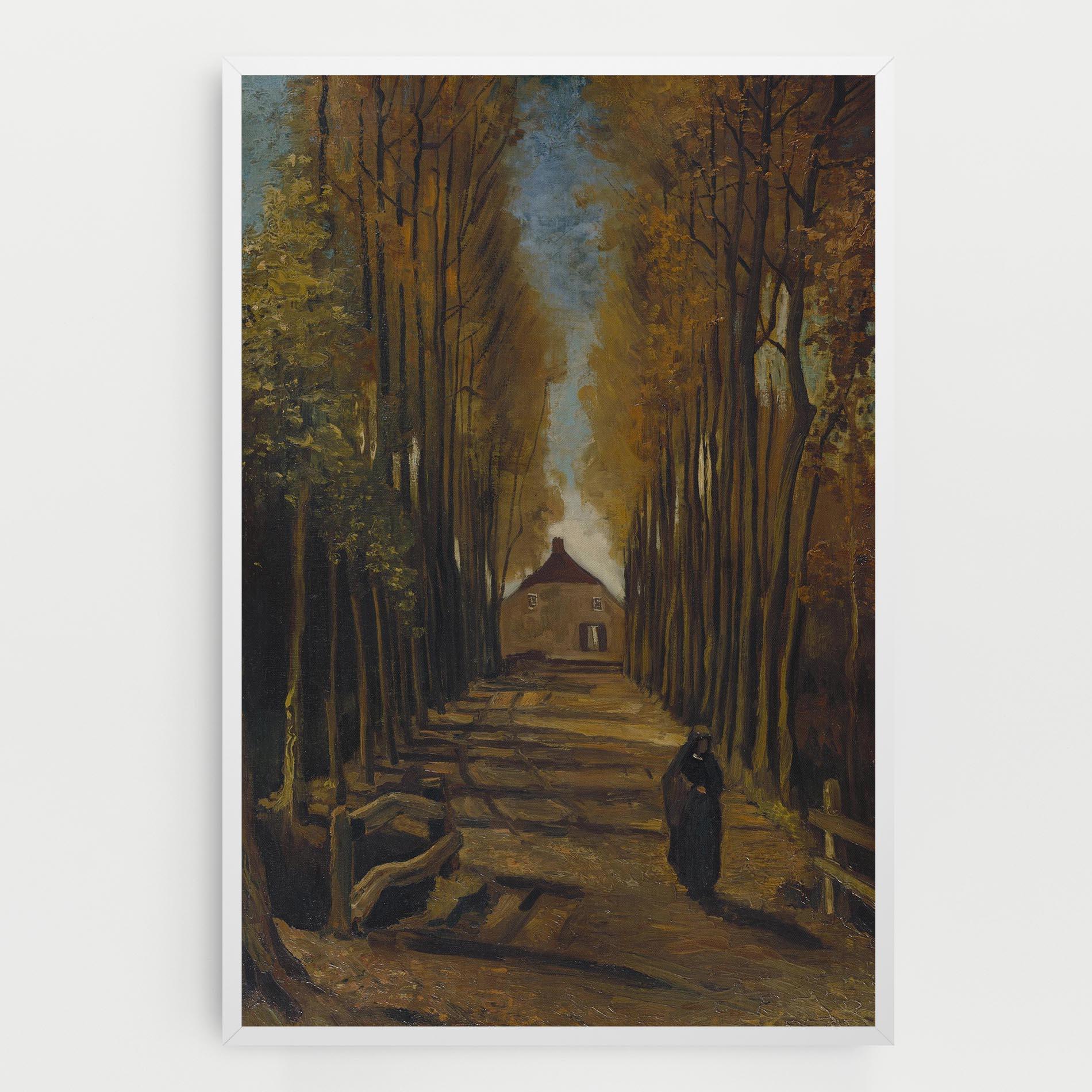 Vászonkép Avenue Of Poplars Autumn mockup 0