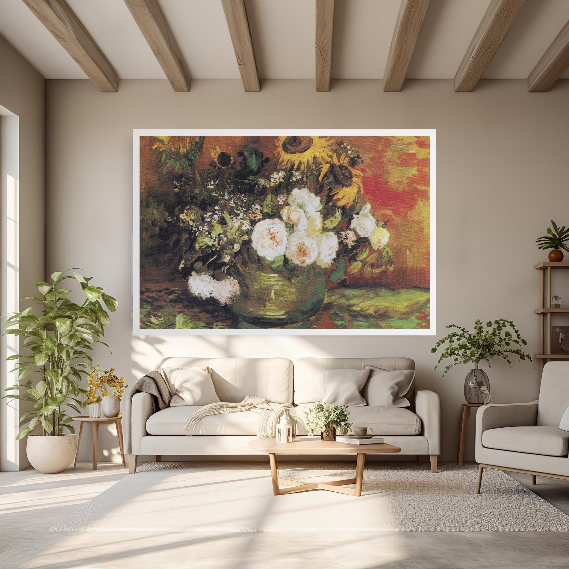 Vászonkép Bowl With Sunflowers mockup 6