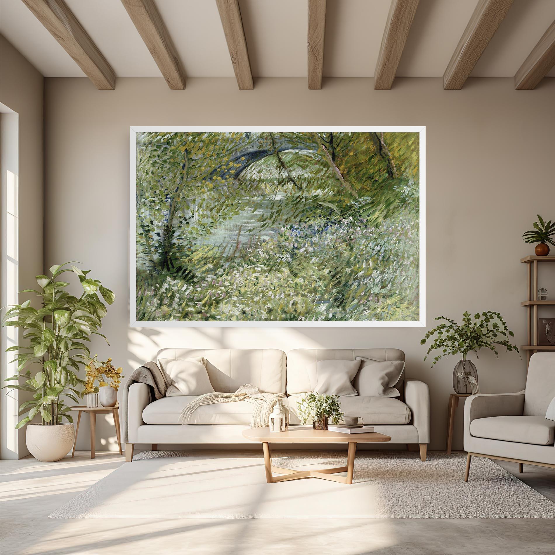 Vászonkép River Bank Springtime mockup 6