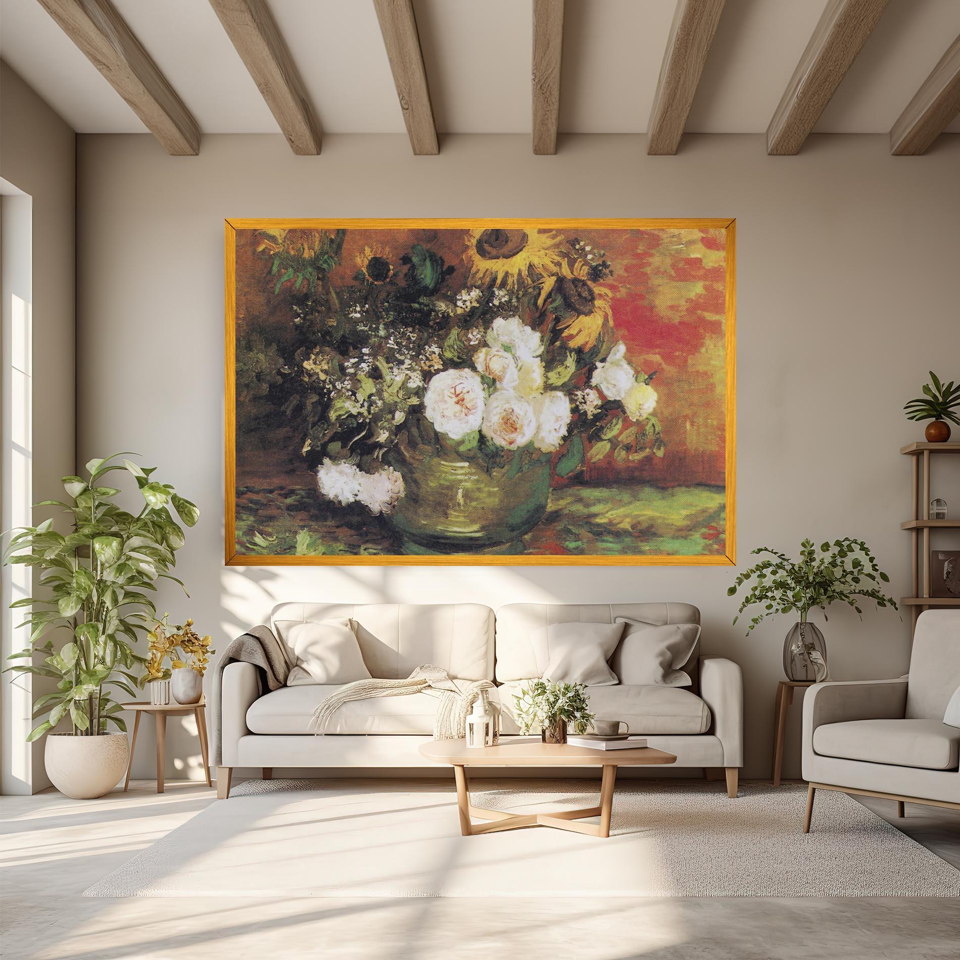 Vászonkép Bowl With Sunflowers mockup 6