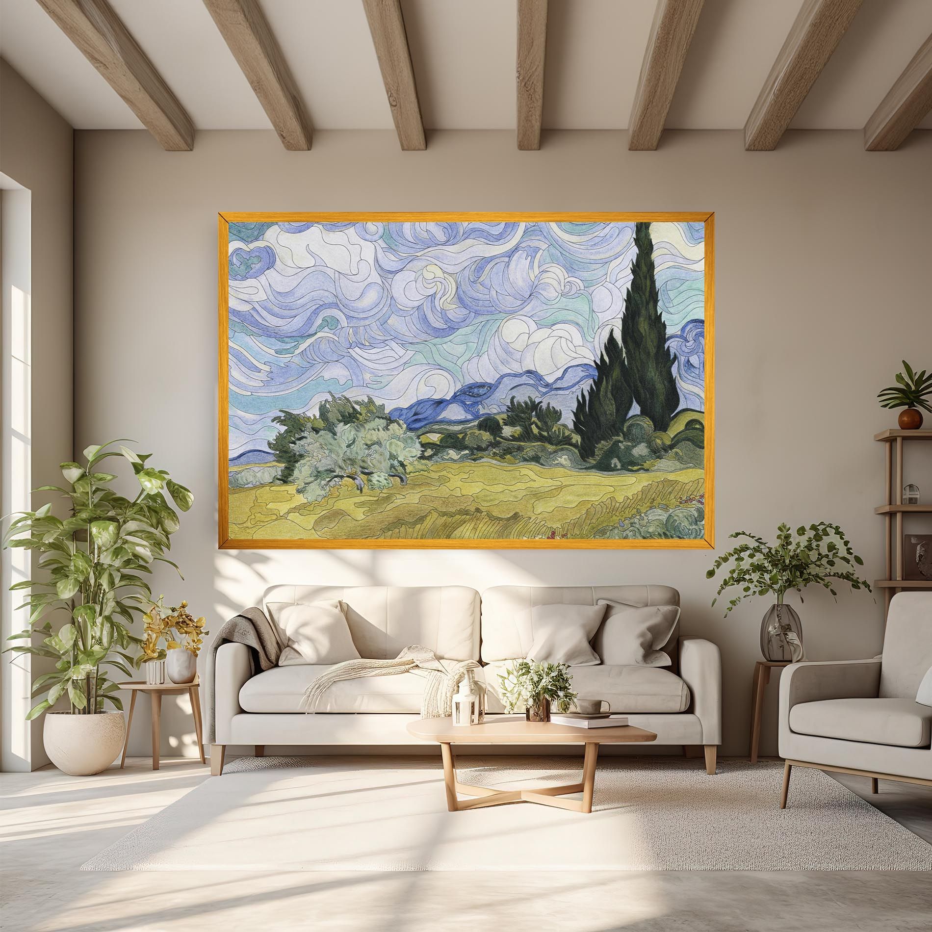 Wheat Field Cypresses mockup 6